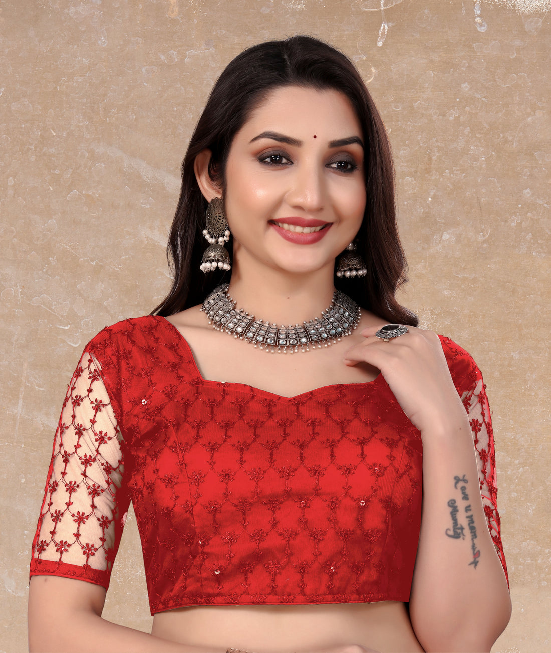 Transparent Back Latest Design Net Blouse Embroidery with Sequenc Work, Sylist Net Blouse For women, full stitched blouse