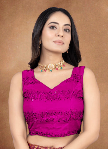Readymade Net Blouse, Stylist Blouse, Sleeveless traditional wear, fancy blouse for women, Latest Blouse Net Stylist