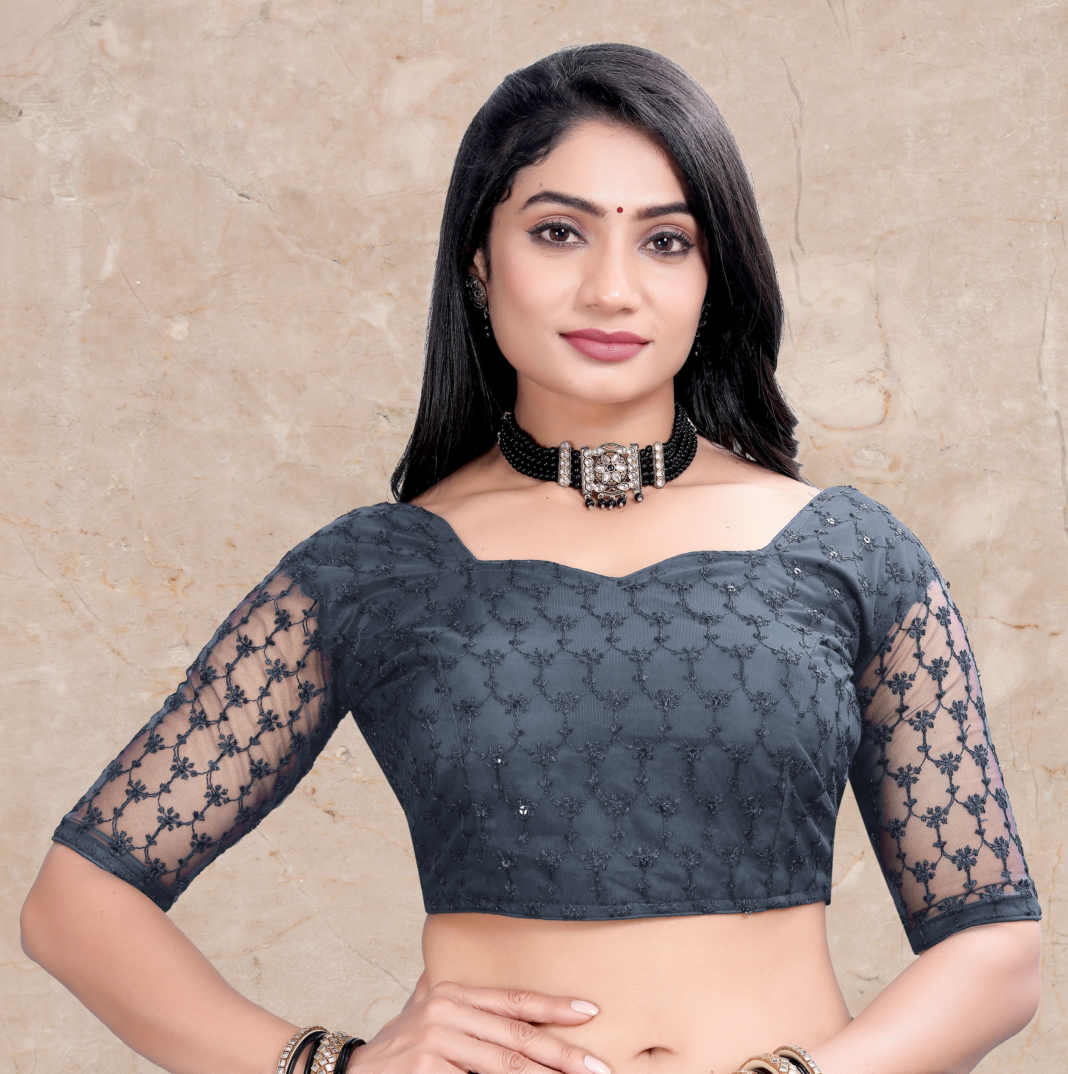 Readymade Saree Blouse for Girls & Women, Readymade Alterable Net Sequenc blouse, Stylist Blouse for women, new designer blouse. Net with work blouse