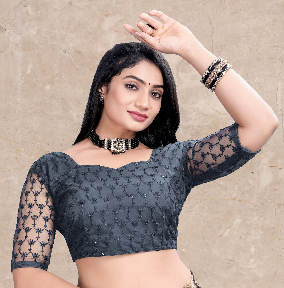 Readymade Saree Blouse for Girls & Women, Readymade Alterable Net Sequenc blouse, Stylist Blouse for women, new designer blouse. Net with work blouse
