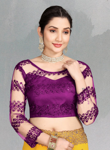 Stylist Wedding Wear Net Blouse, Fancy Party wear Full Sleeve Blouse, Modern Blouse For Women, Designing New Blouse For Women