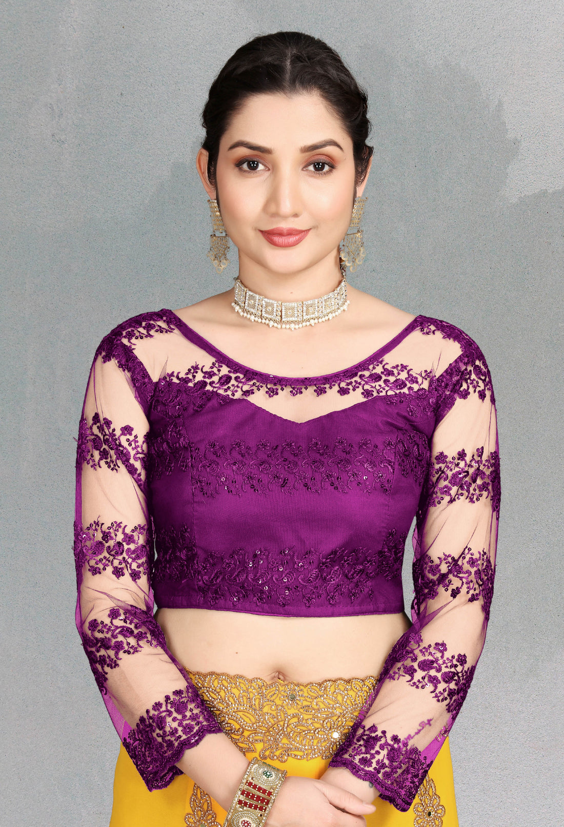 Stylist Wedding Wear Net Blouse, Fancy Party wear Full Sleeve Blouse, Modern Blouse For Women, Designing New Blouse For Women