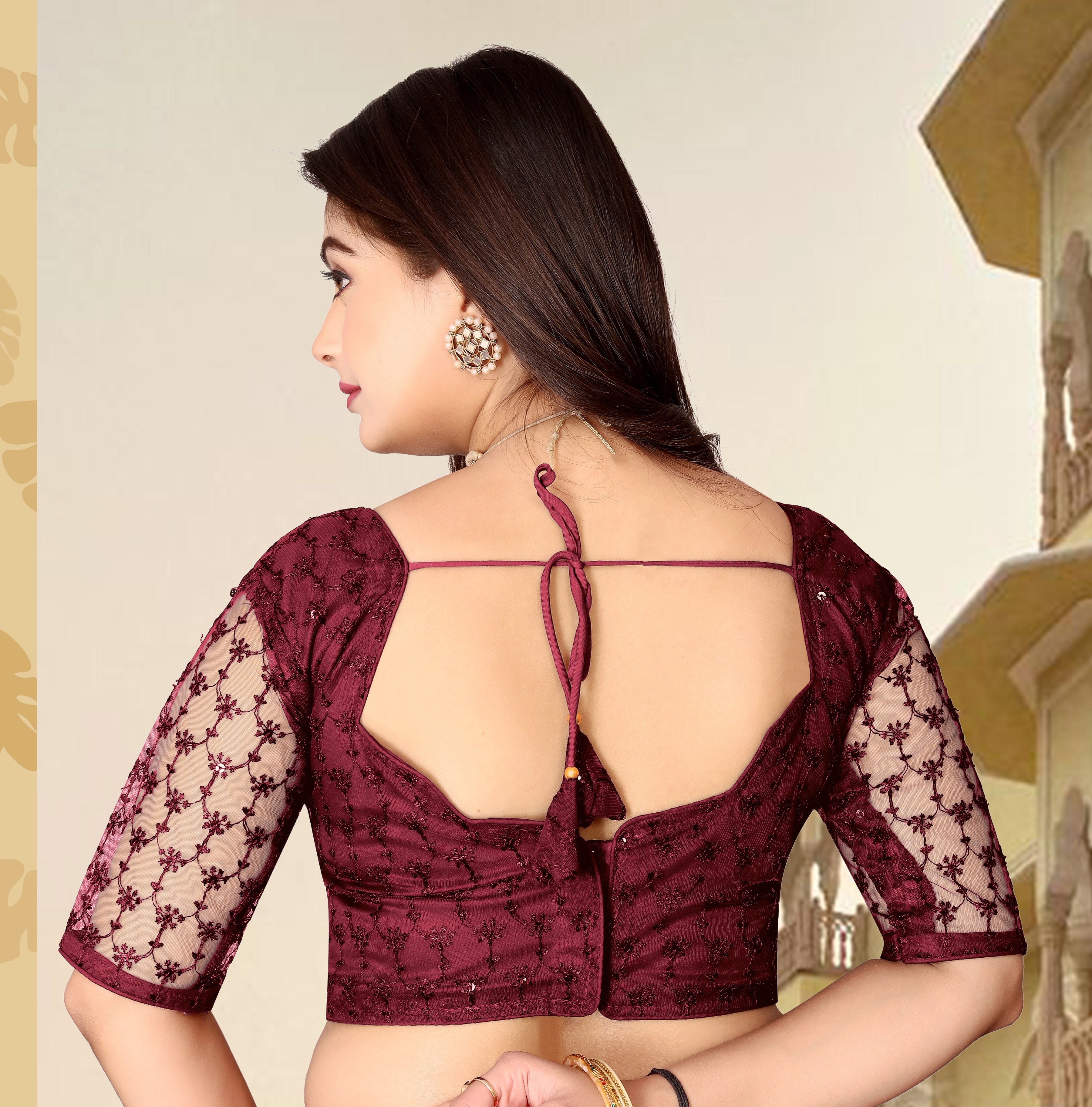 Readymade Net Sequenc Blouse, Stylist Blouse, traditional wear, fancy blouse for women, Party wear blouse, stylist blouse for women