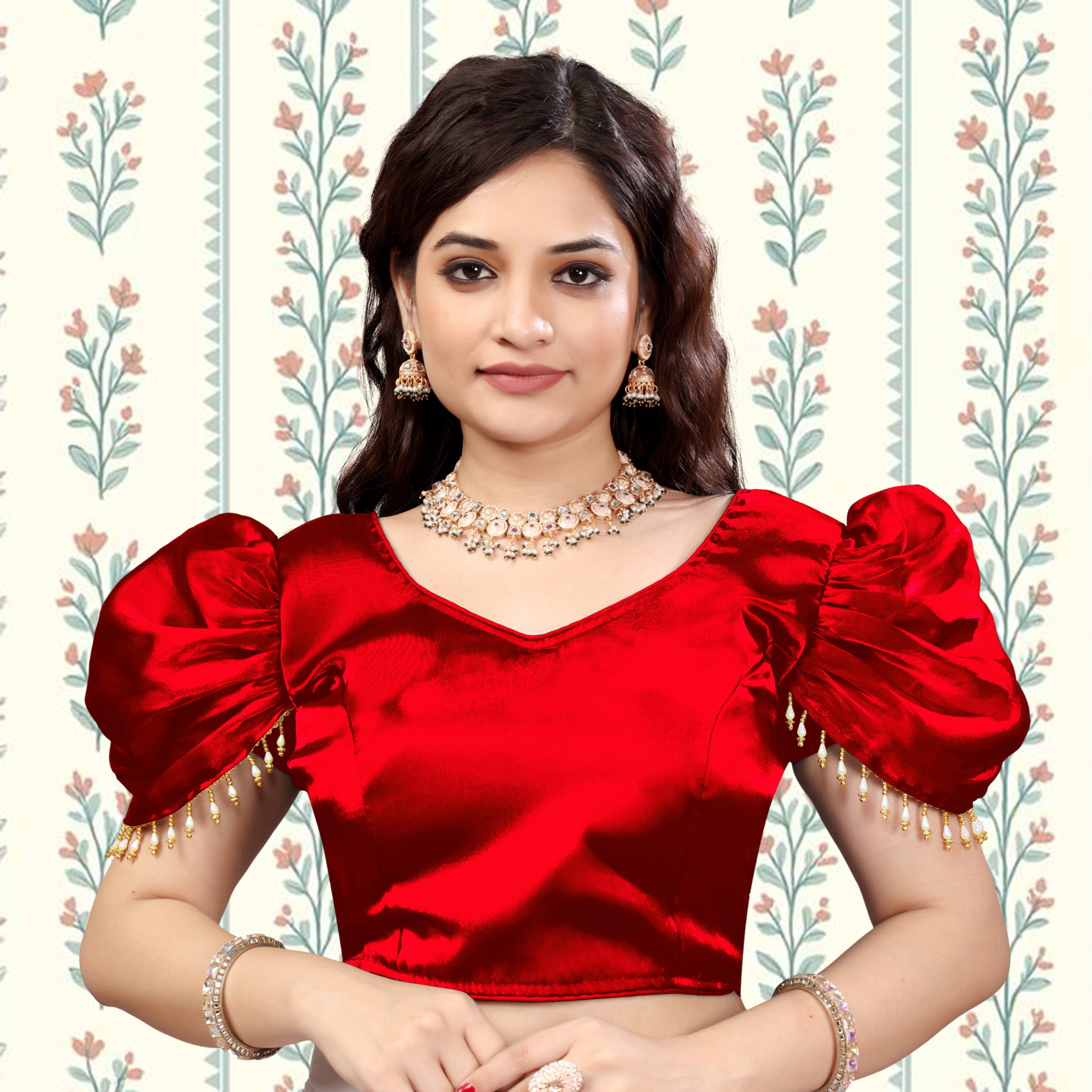 Fancy Wedding Wear Blouse, Readymade Stylist Lace on Sleeve, Blouse For Women, Designer New Blouse For Women, Party Wear Blouse, Full Stitched Blouse