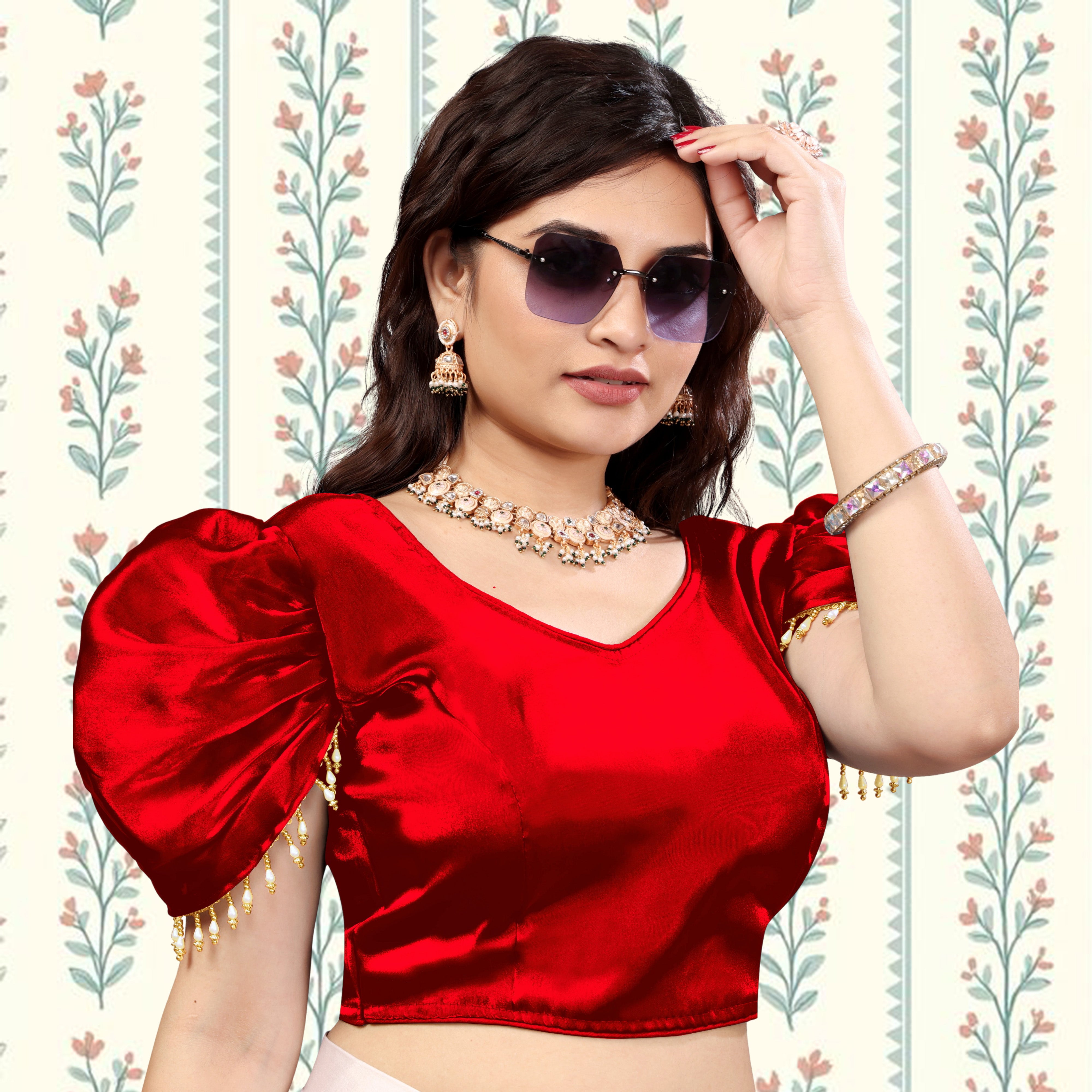 Fancy Wedding Wear Blouse, Readymade Stylist Lace on Sleeve, Blouse For Women, Designer New Blouse For Women, Party Wear Blouse, Full Stitched Blouse