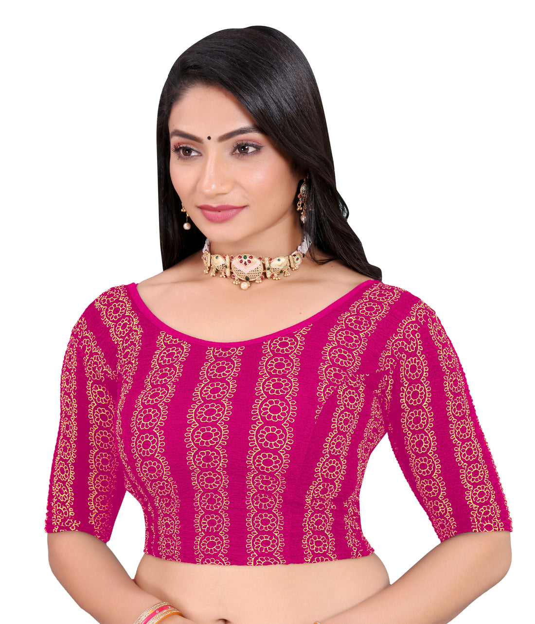 Latest Party Wear Readymade Stretchable Stitched Designer Blouse