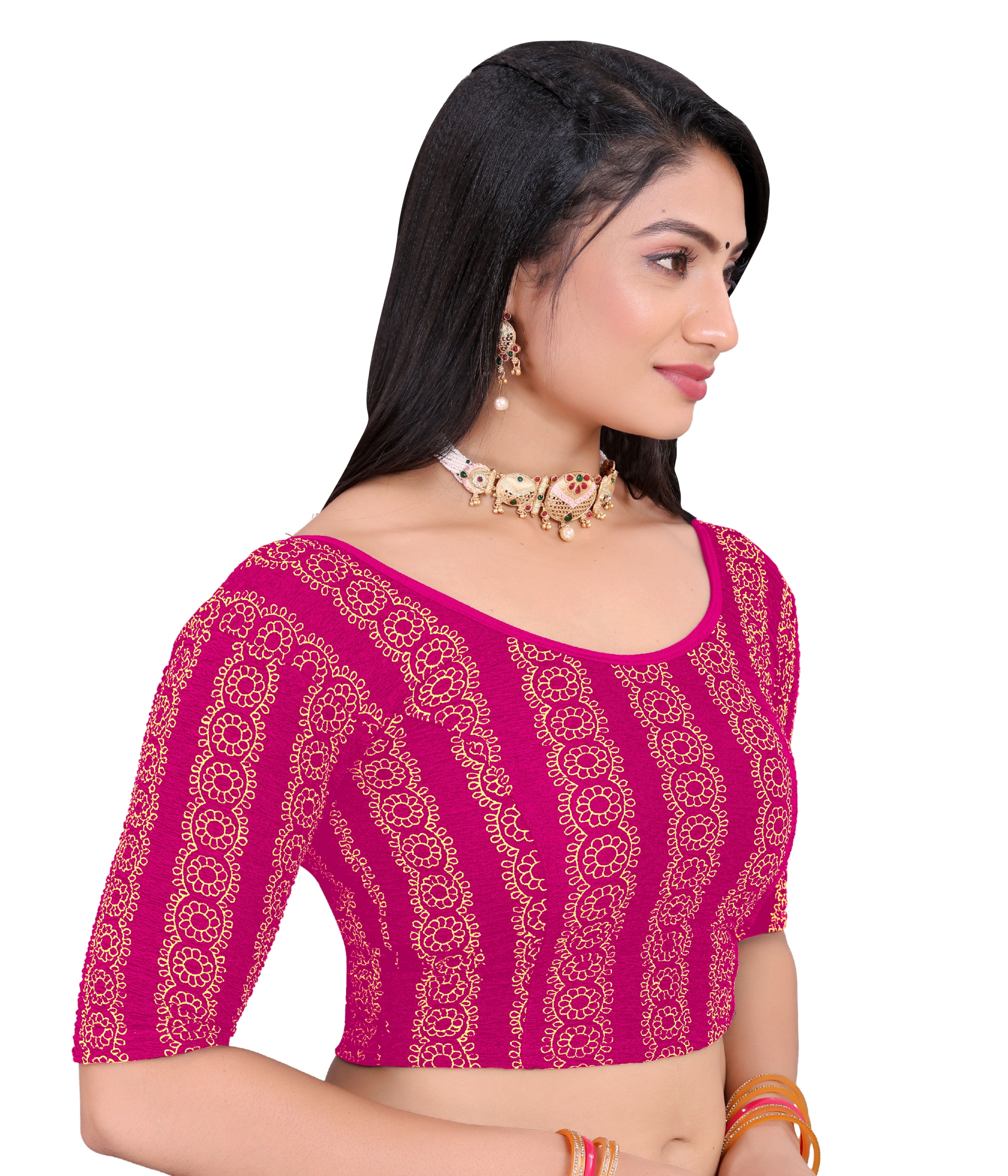 Latest Party Wear Readymade Stretchable Stitched Designer Blouse