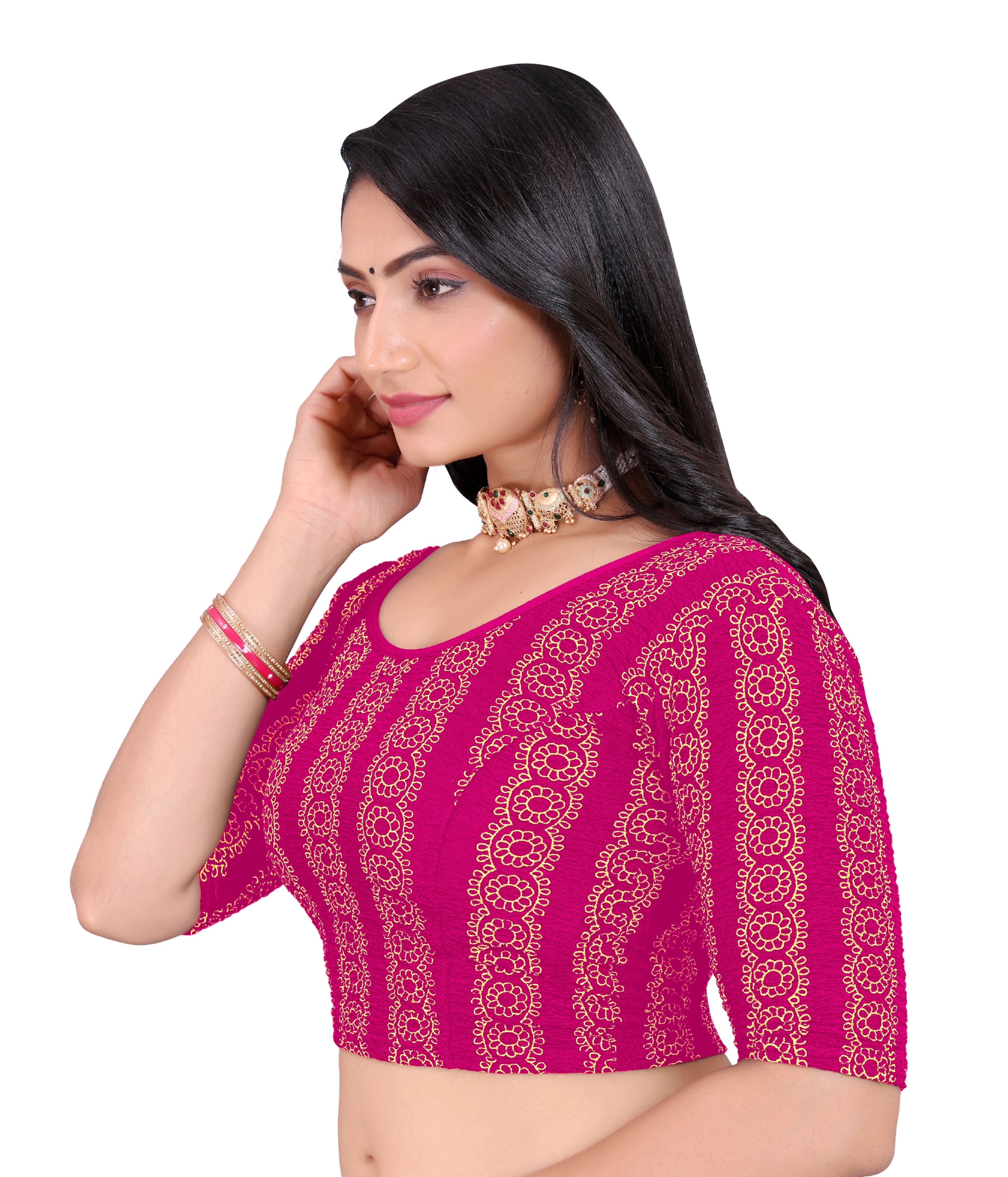 Latest Party Wear Readymade Stretchable Stitched Designer Blouse