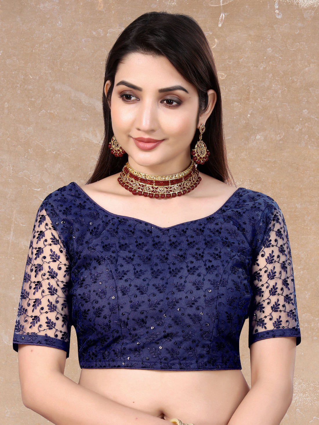 Readymade Net Sequenc Blouse, Stylist Blouse, traditional wear