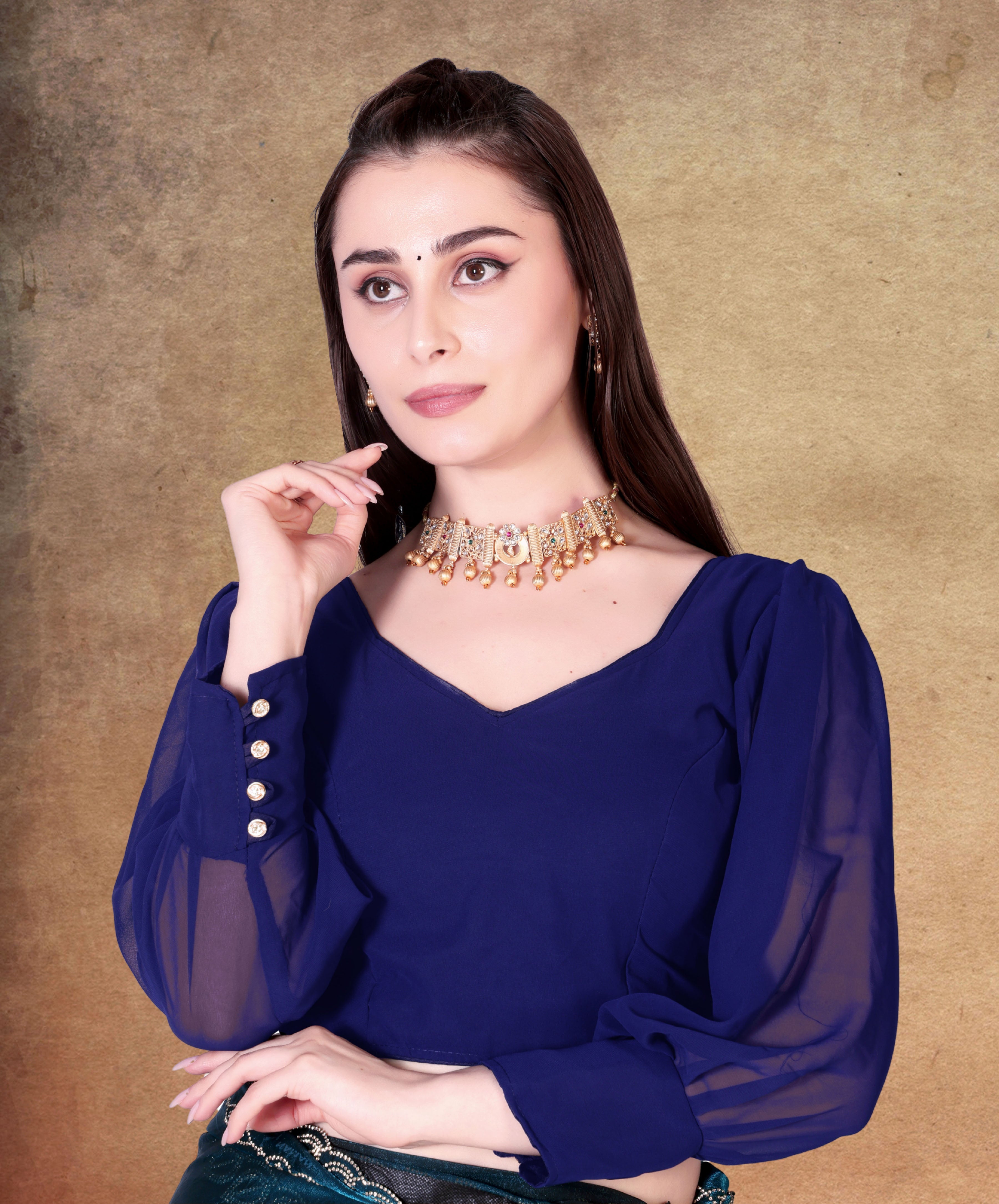 Modern New design blouse for women, full sleeve stylist blouse for women, party wear blouse for girls, Georgette Blouse For Girls