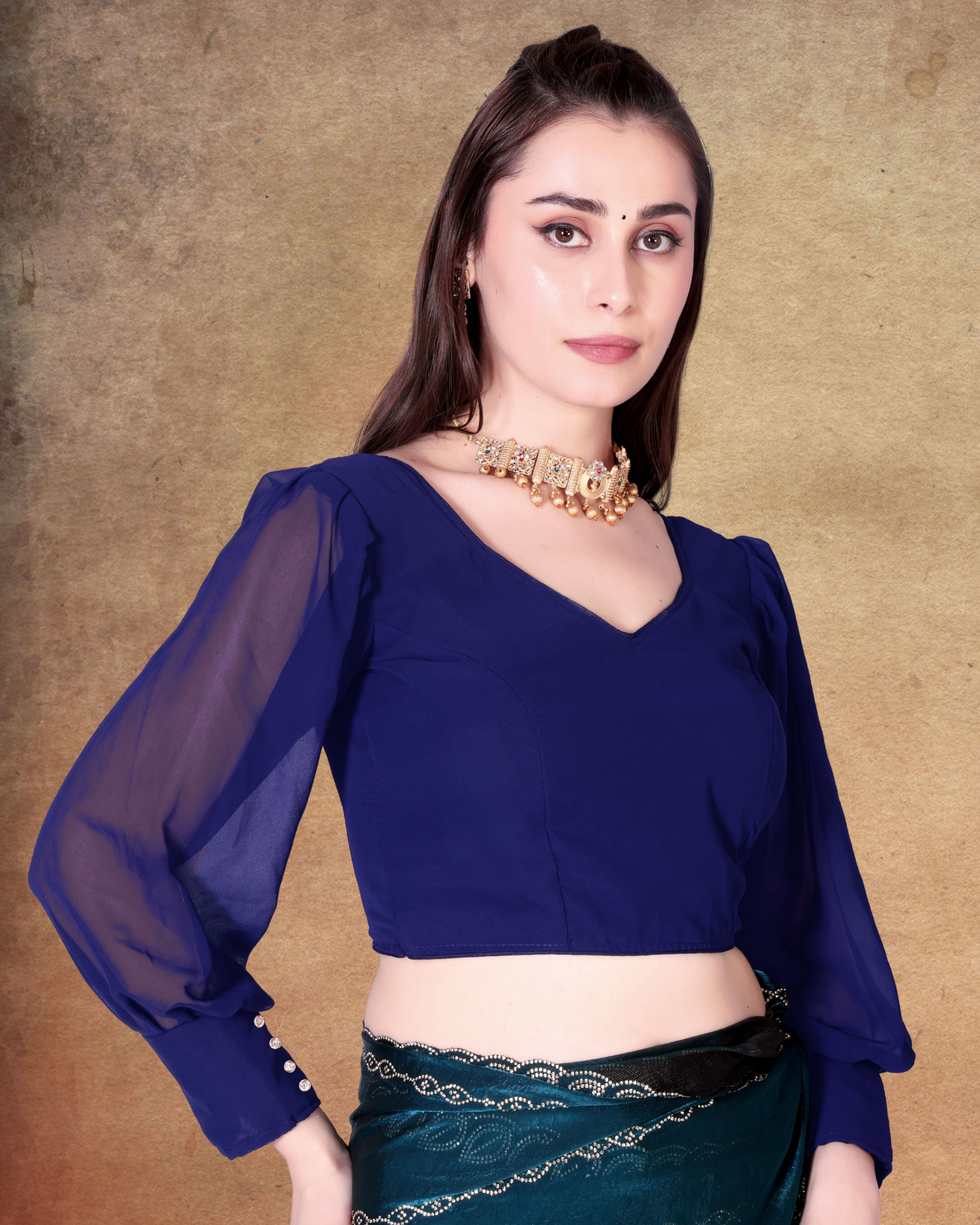 Modern New design blouse for women, full sleeve stylist blouse for women, party wear blouse for girls, Georgette Blouse For Girls