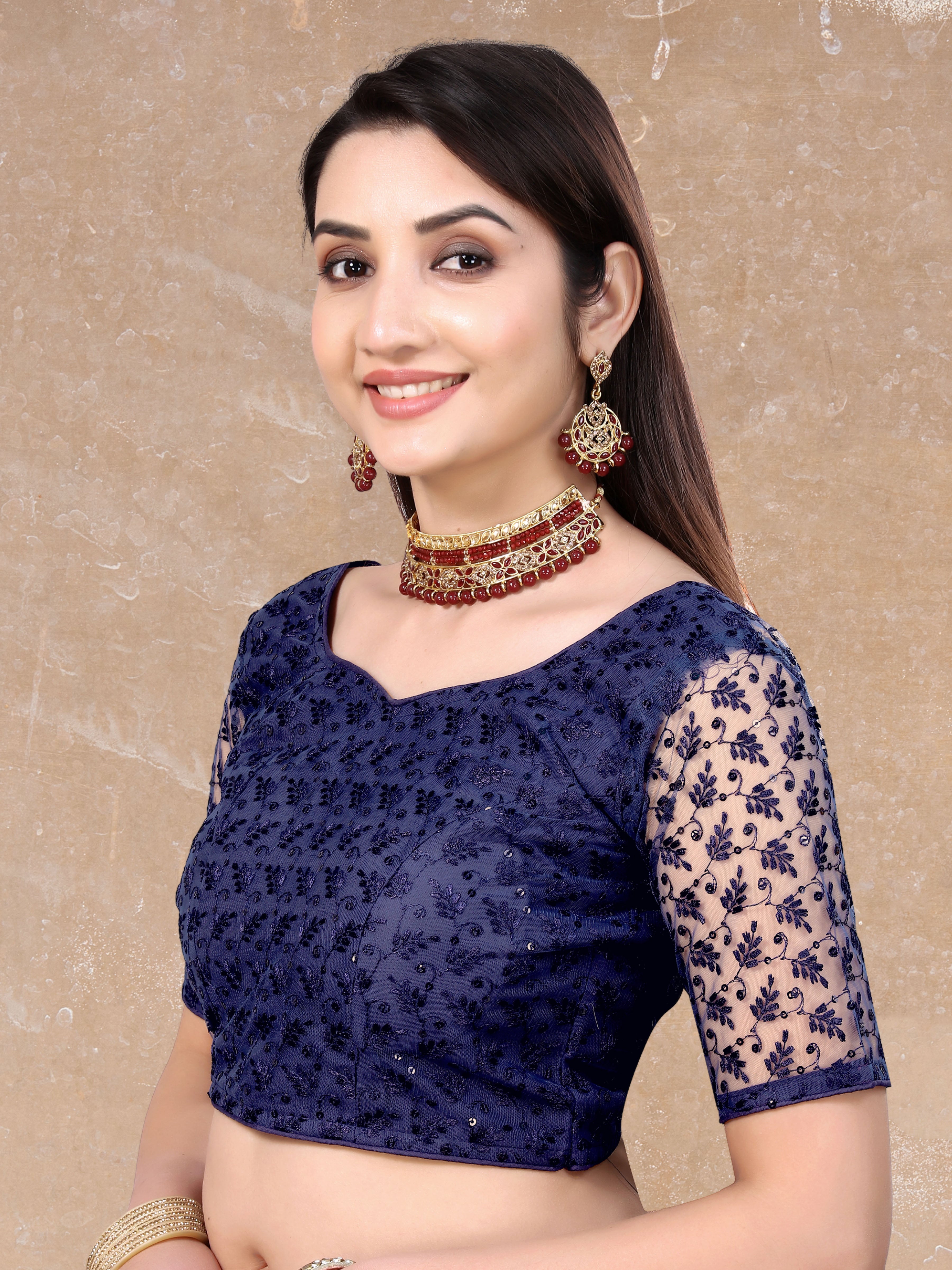 Readymade Net Sequenc Blouse, Stylist Blouse, traditional wear