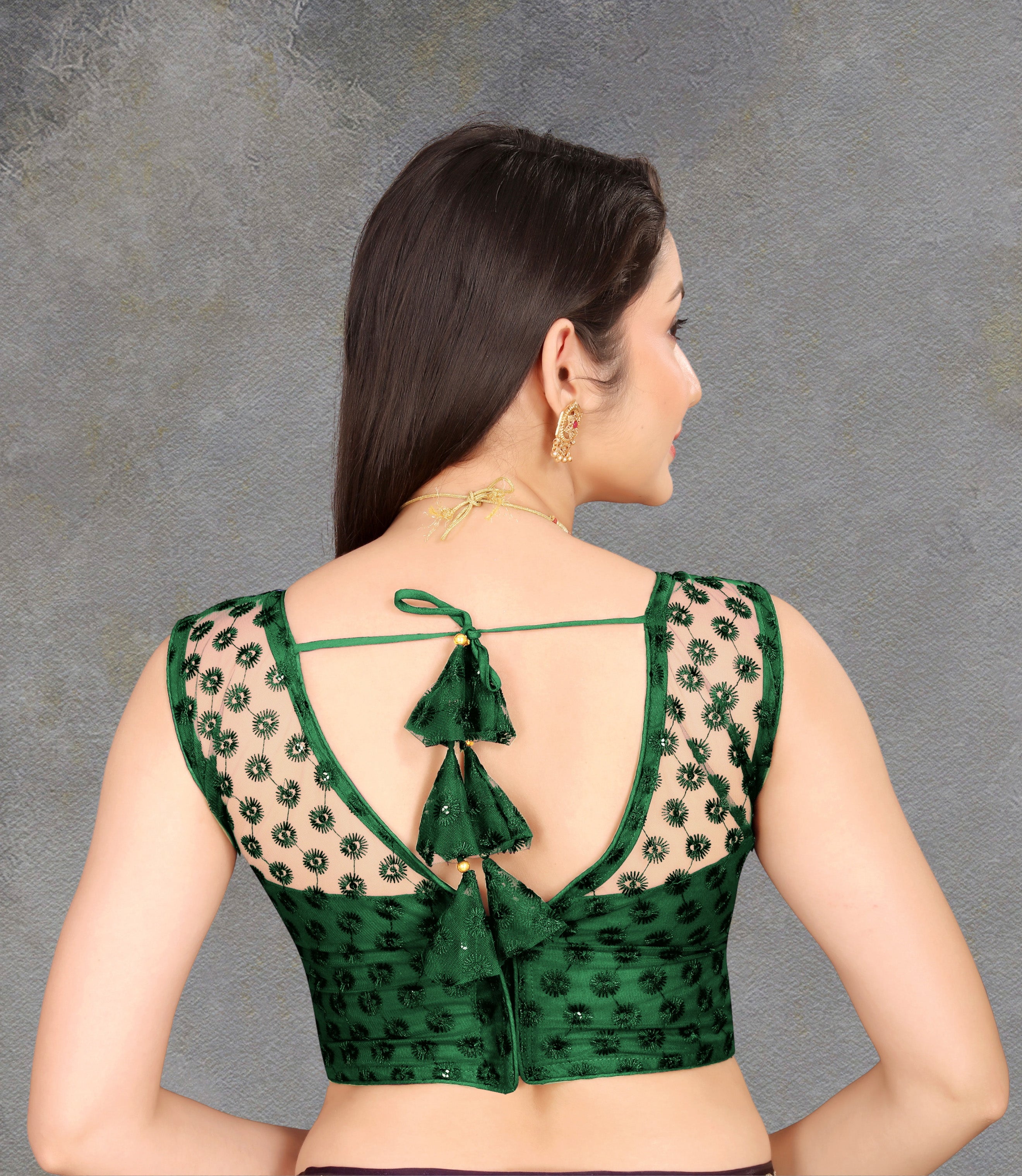 Sleeveless Readymade Net Stylist Blouse, Stylist Blouse, traditional wear, fancy blouse for women,