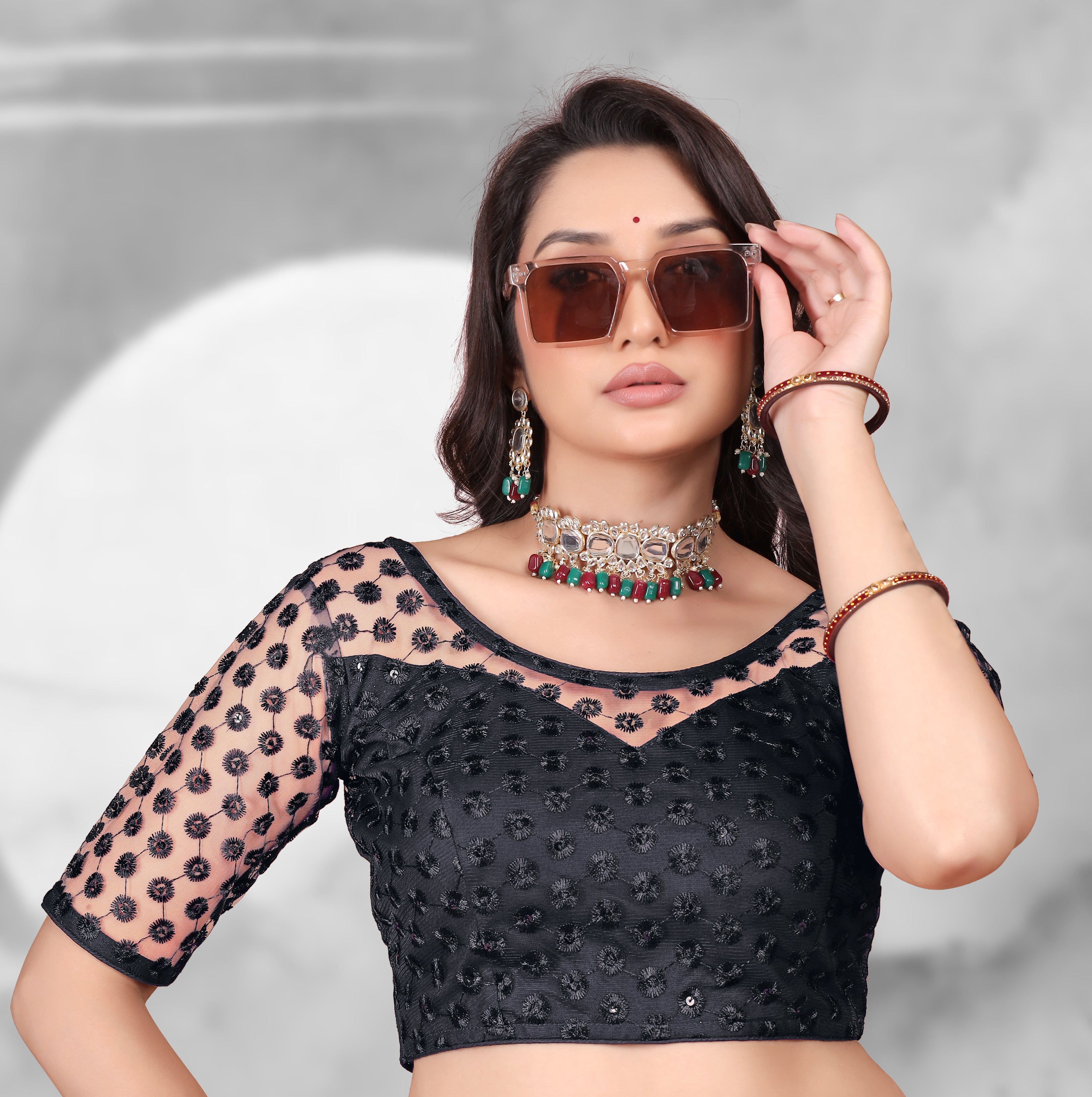 Readymade Saree Blouse for Girls & Women, Readymade Alterable Net Sequenc blouse, Stylist Blouse for women, new designer blouse. Net with work blouse