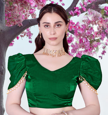 Stylist Blouse For Women, Blouse for girls stylish, New Designing blouse for women Short sleeve Blouse, Stylist Lace Work On Sleeve Blouse, Fancy Puff Sleeve blouse