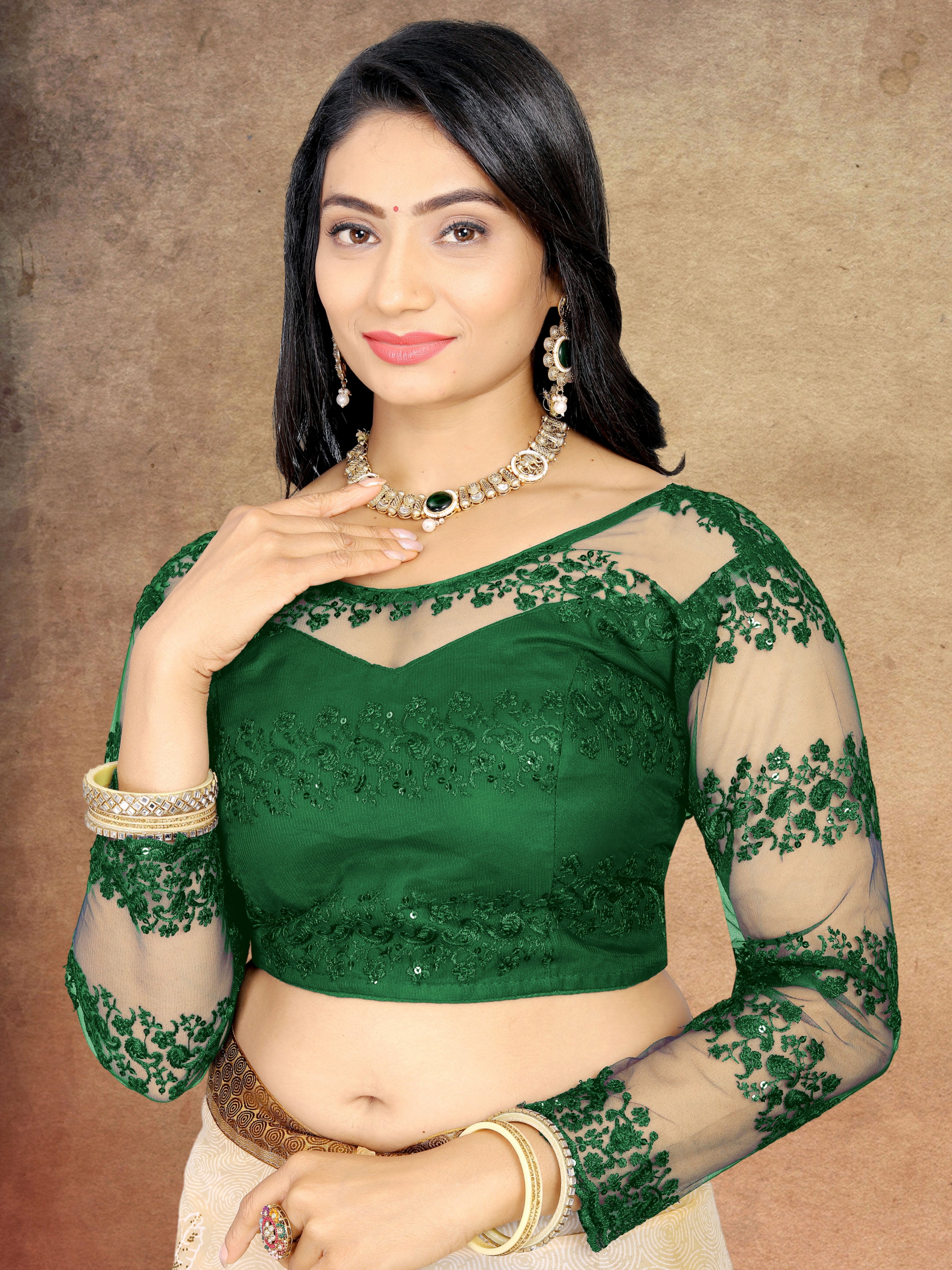 Readymade Full Sleeve Net Blouse For Women, Stylist Blouse For Women, Traditional wear, fancy blouse for women, Party Wear Blouse