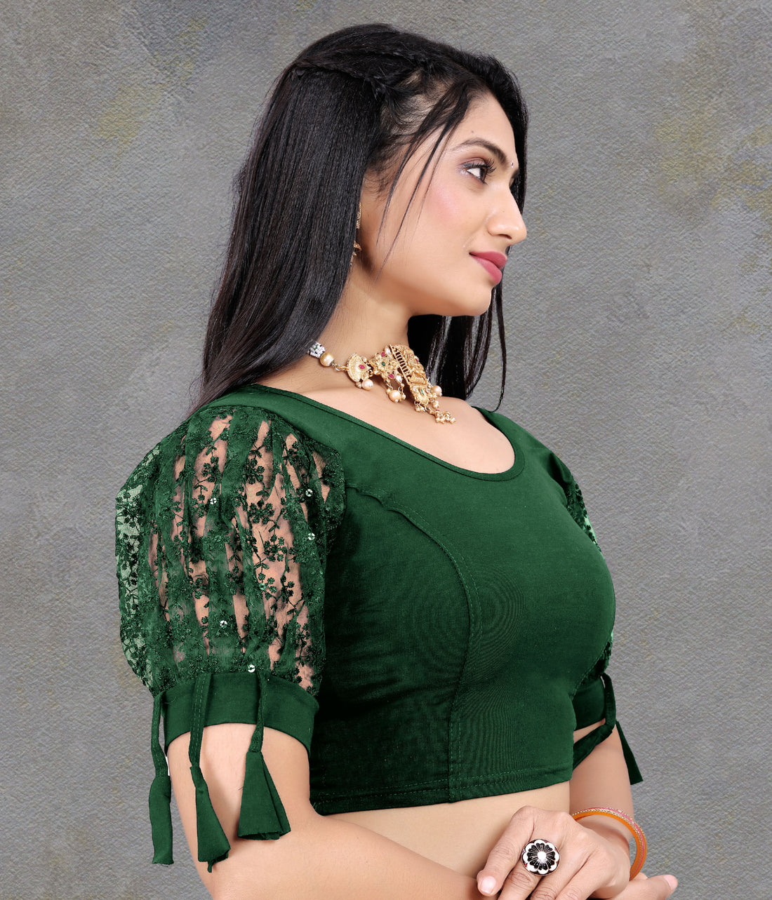 Casual Round Neck Short Sleeves Solid Lycra Blouse for Women, Fancy and Trendy blouse for girls and women