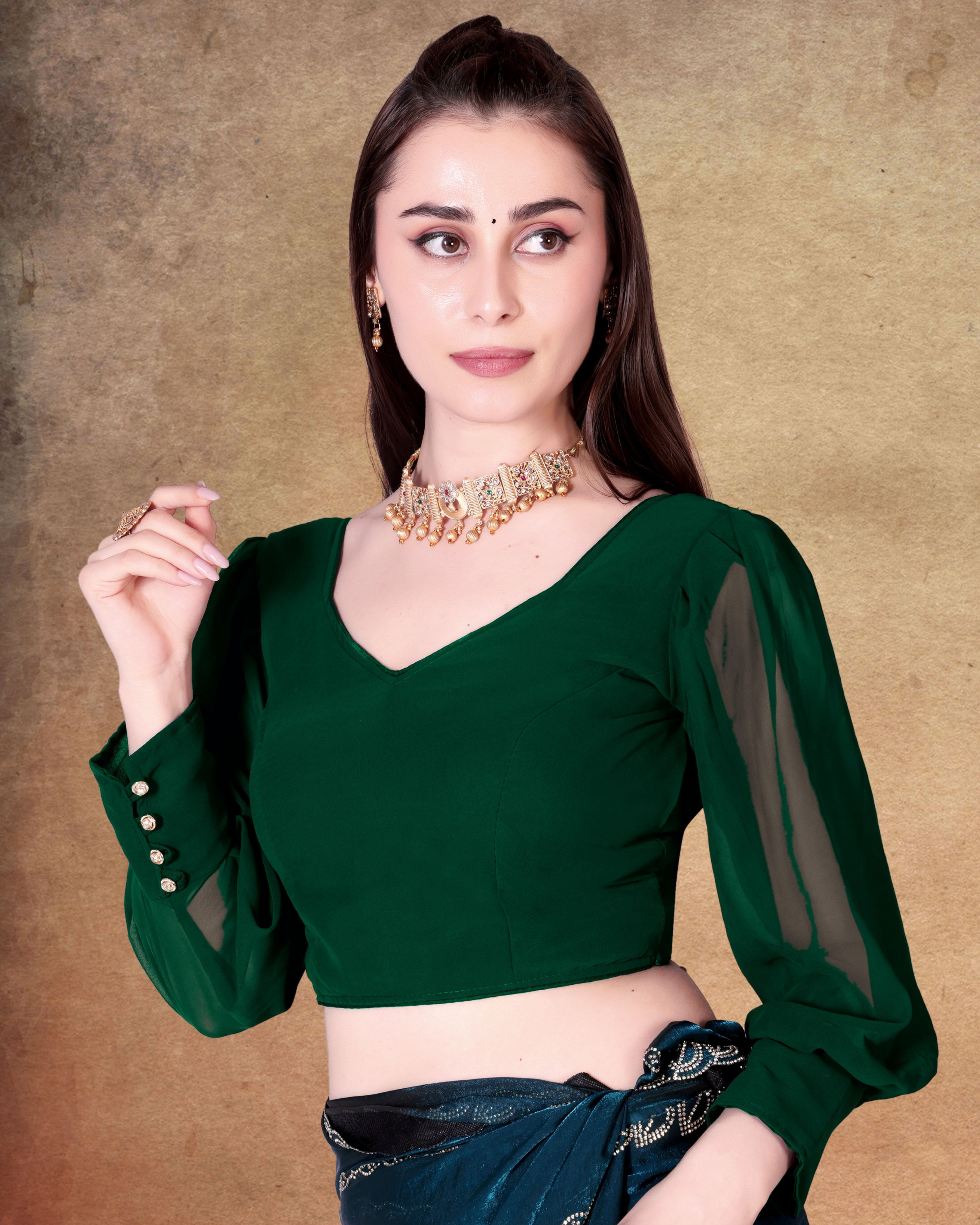 Modern New design blouse for women, full sleeve stylist blouse for women, party wear blouse for girls, Georgette Blouse For Girls