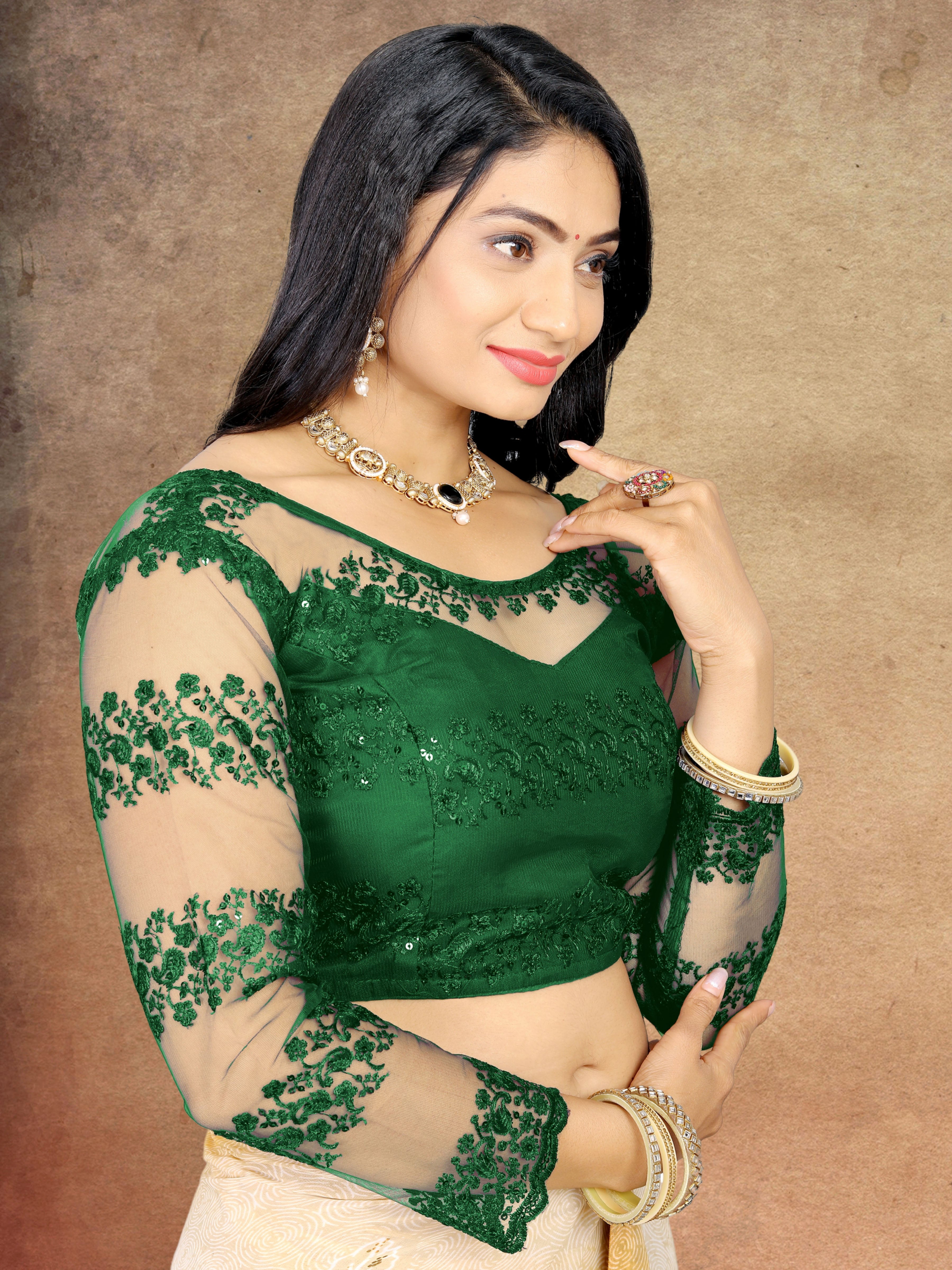 Readymade Full Sleeve Net Blouse For Women, Stylist Blouse For Women, Traditional wear, fancy blouse for women, Party Wear Blouse