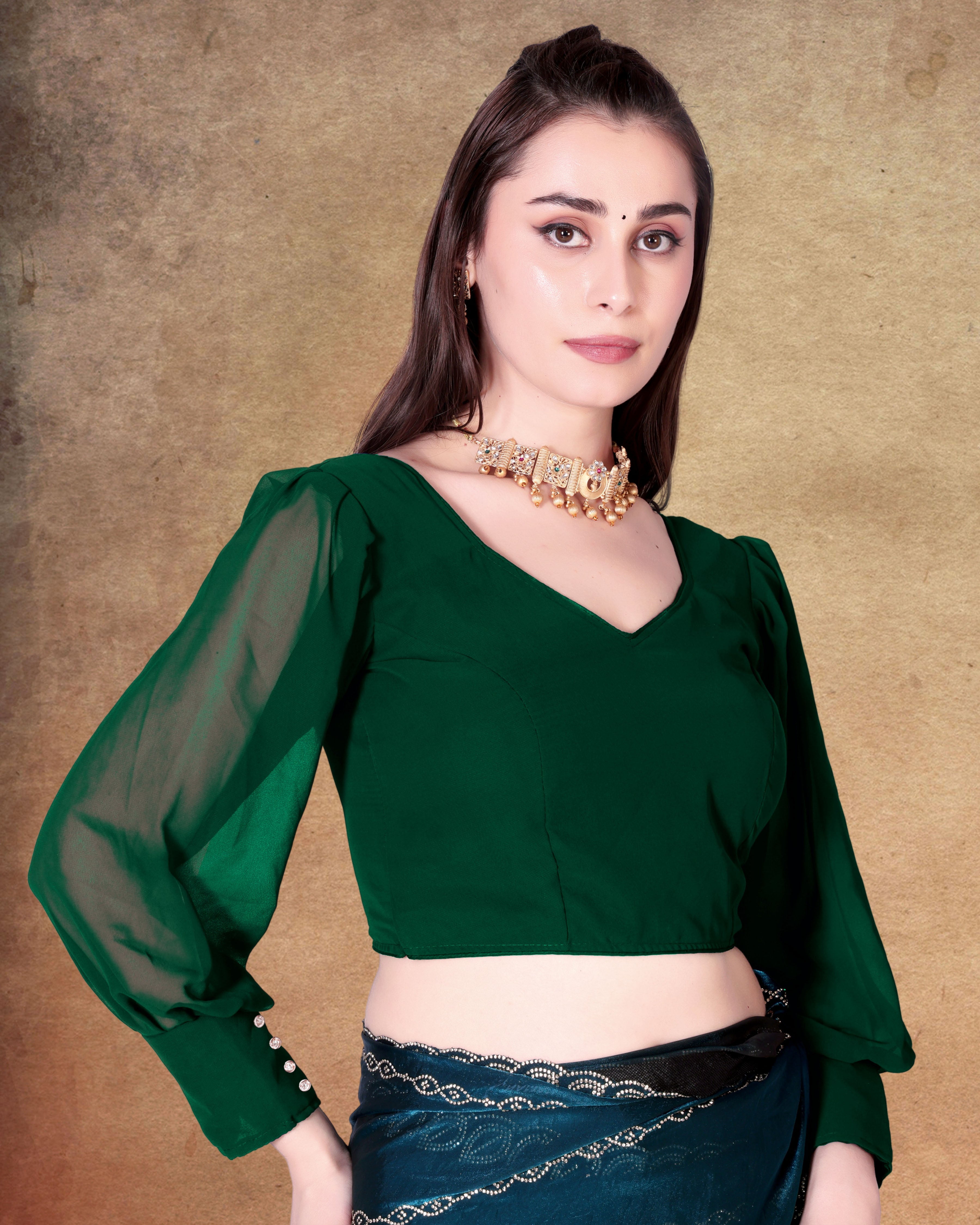 Modern New design blouse for women, full sleeve stylist blouse for women, party wear blouse for girls, Georgette Blouse For Girls