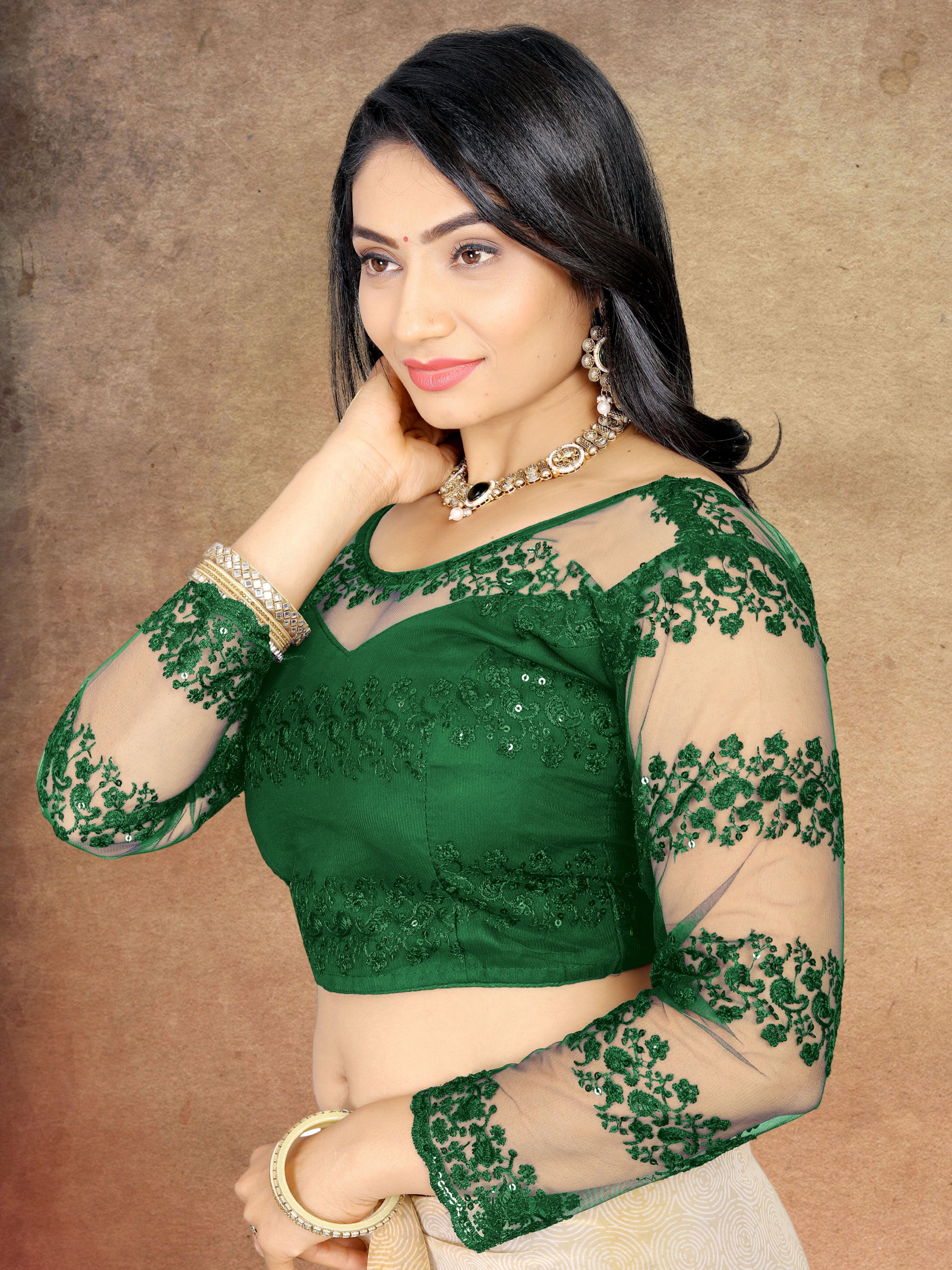 Readymade Full Sleeve Net Blouse For Women, Stylist Blouse For Women, Traditional wear, fancy blouse for women, Party Wear Blouse