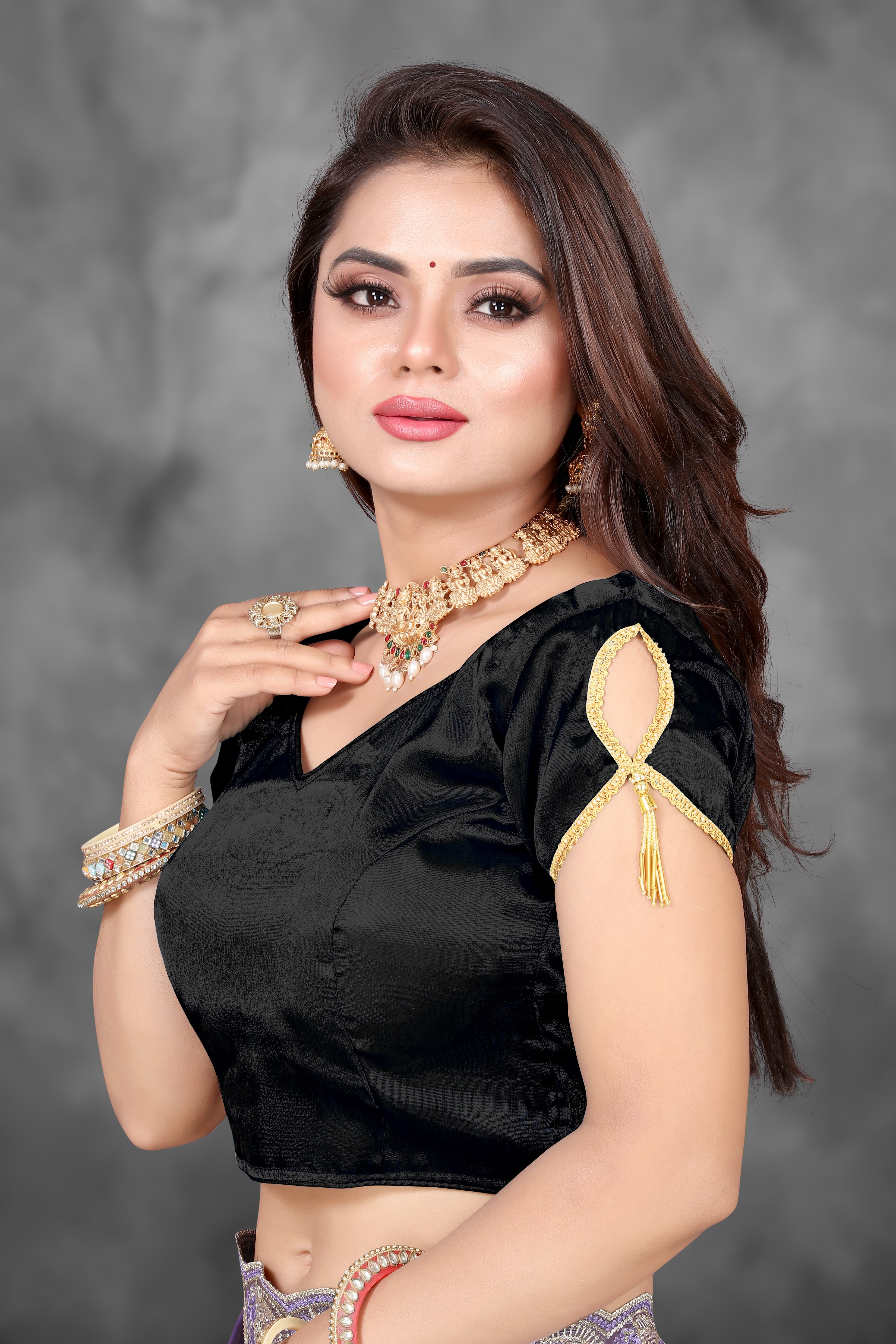 Readymade Alterable Fancy Latkan Organza Blouse, Stylist Work Bollywood Blouse for women, Wedding Wear Party Wear Blouse, Short Sleeve Blouse For Women