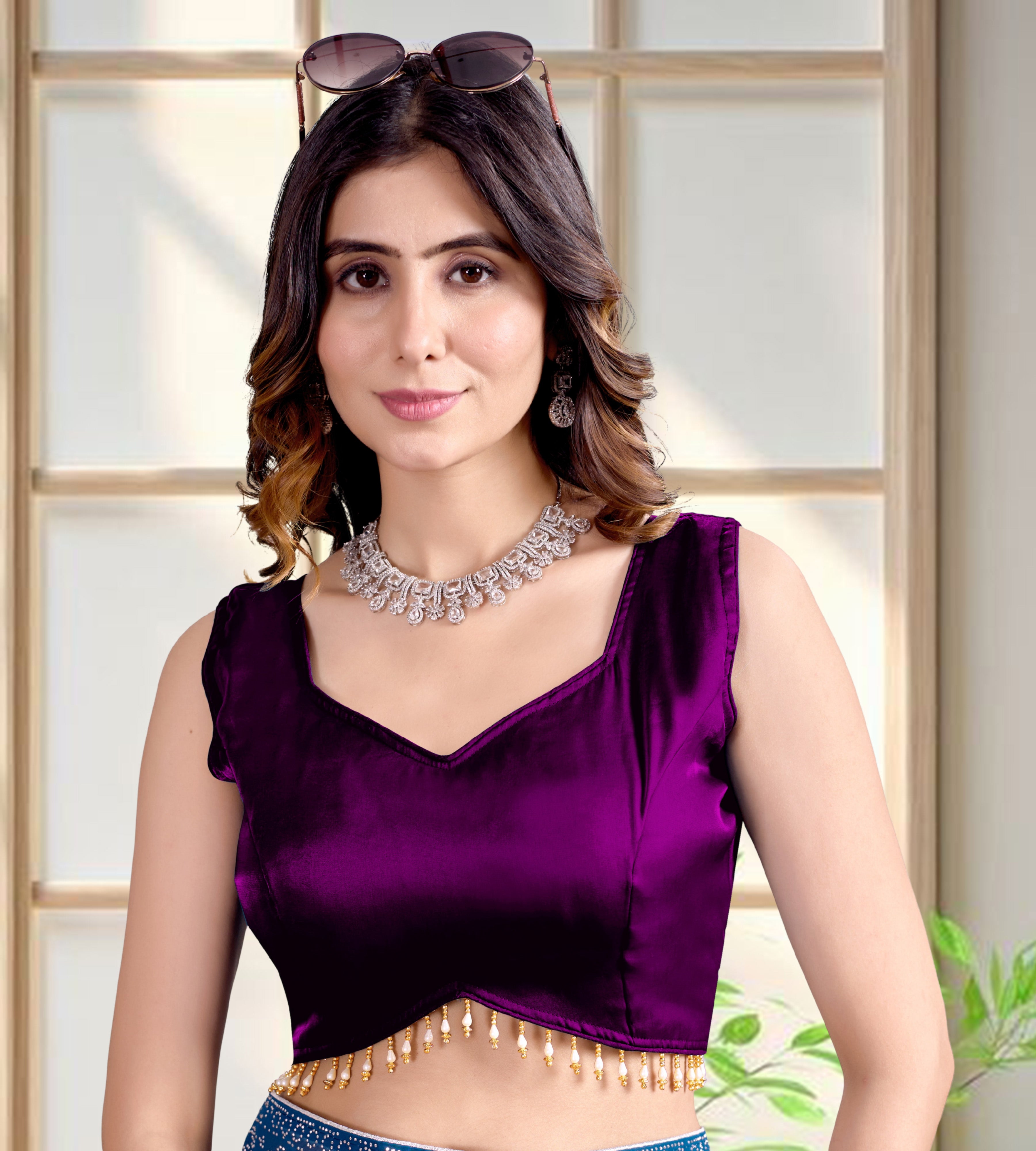 Latest Wedding Wear Sleeveless Blouse, Imported Zimmi Choo Blouse, Fancy Lace With Designer Pattern Blouse, Stylist Blouse For Women, Heavy Designer Blouse,