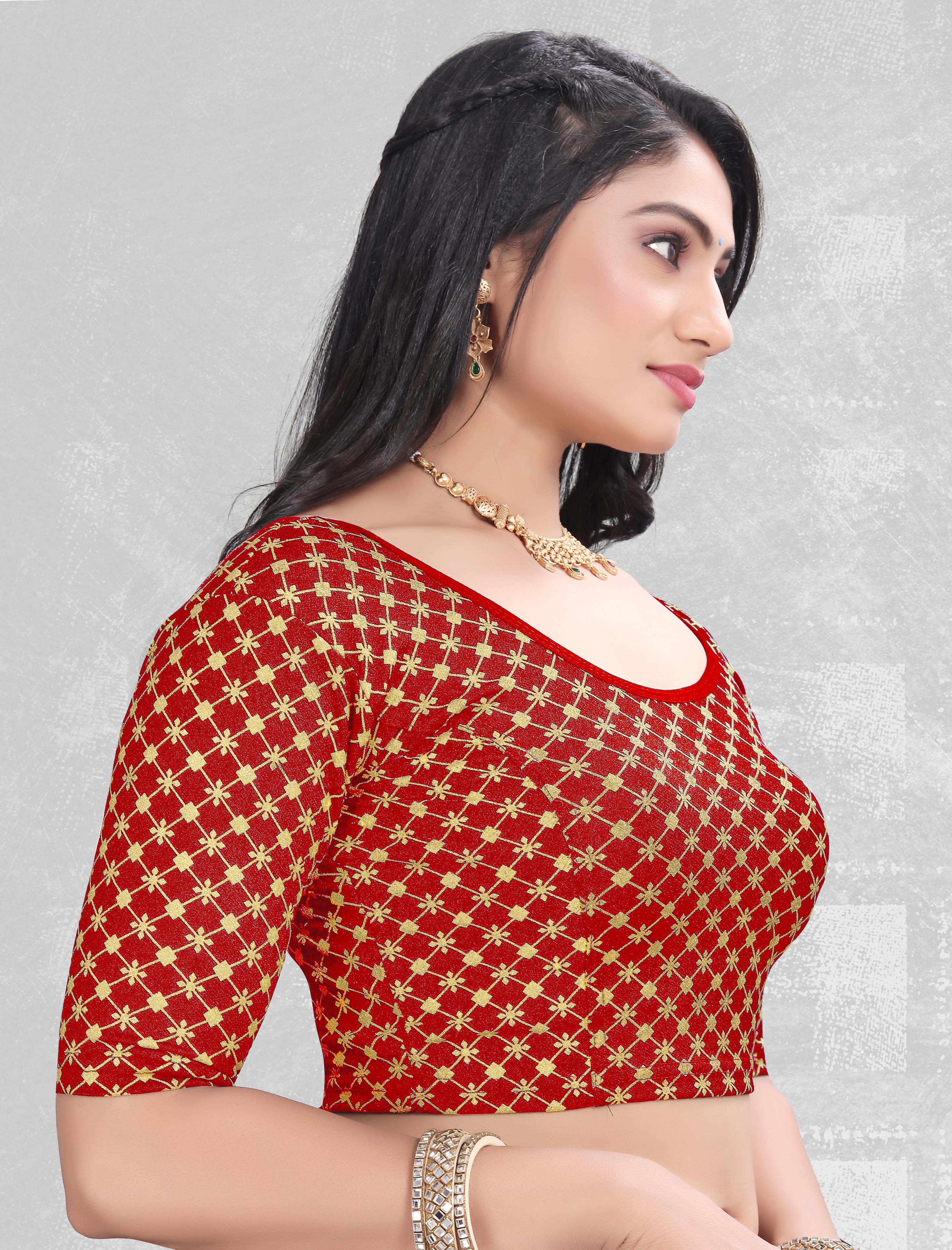 Casual Round Neck Short Sleeves Solid Lycra Blouse for Women, Fancy and Trendy blouse for girls and women