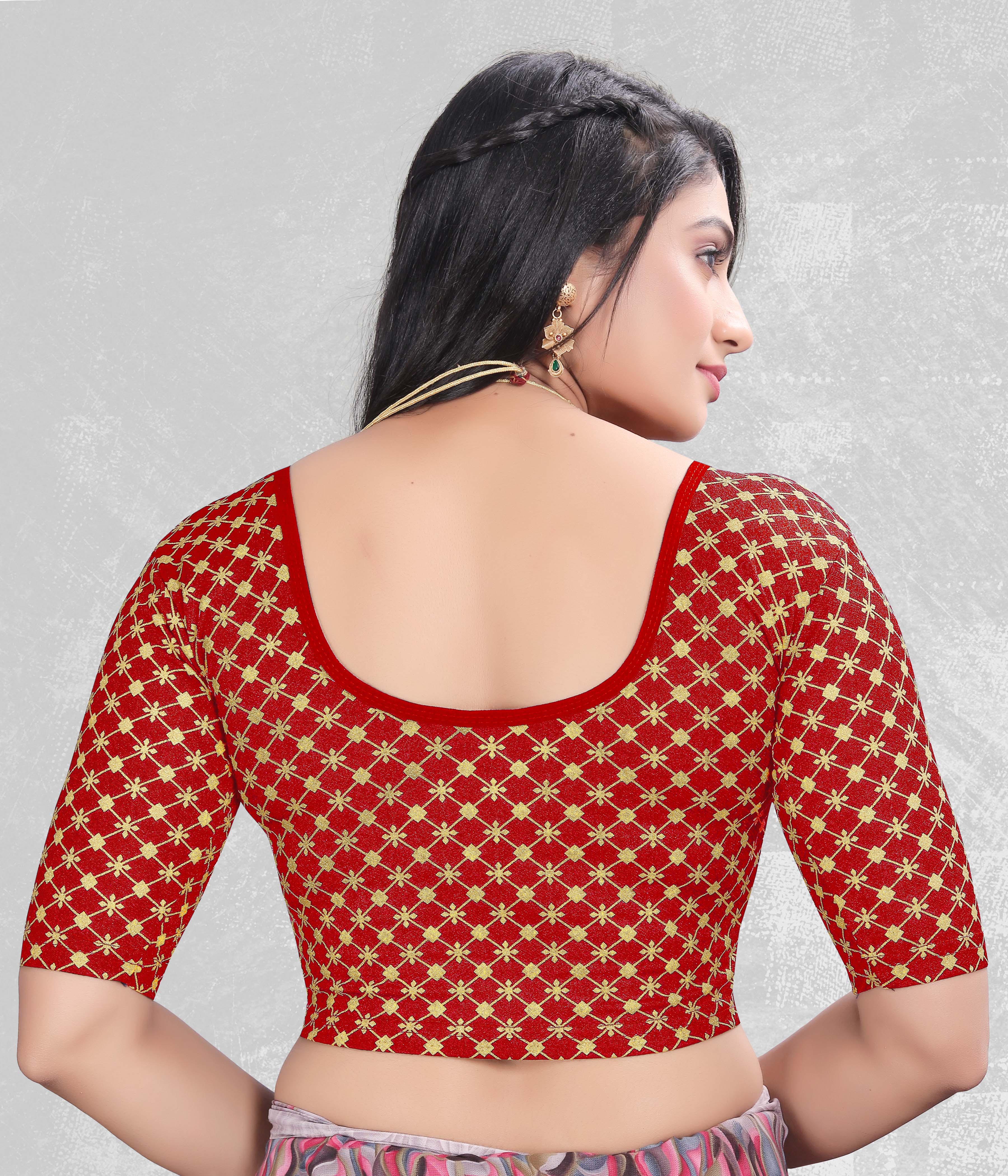 Casual Round Neck Short Sleeves Solid Lycra Blouse for Women, Fancy and Trendy blouse for girls and women