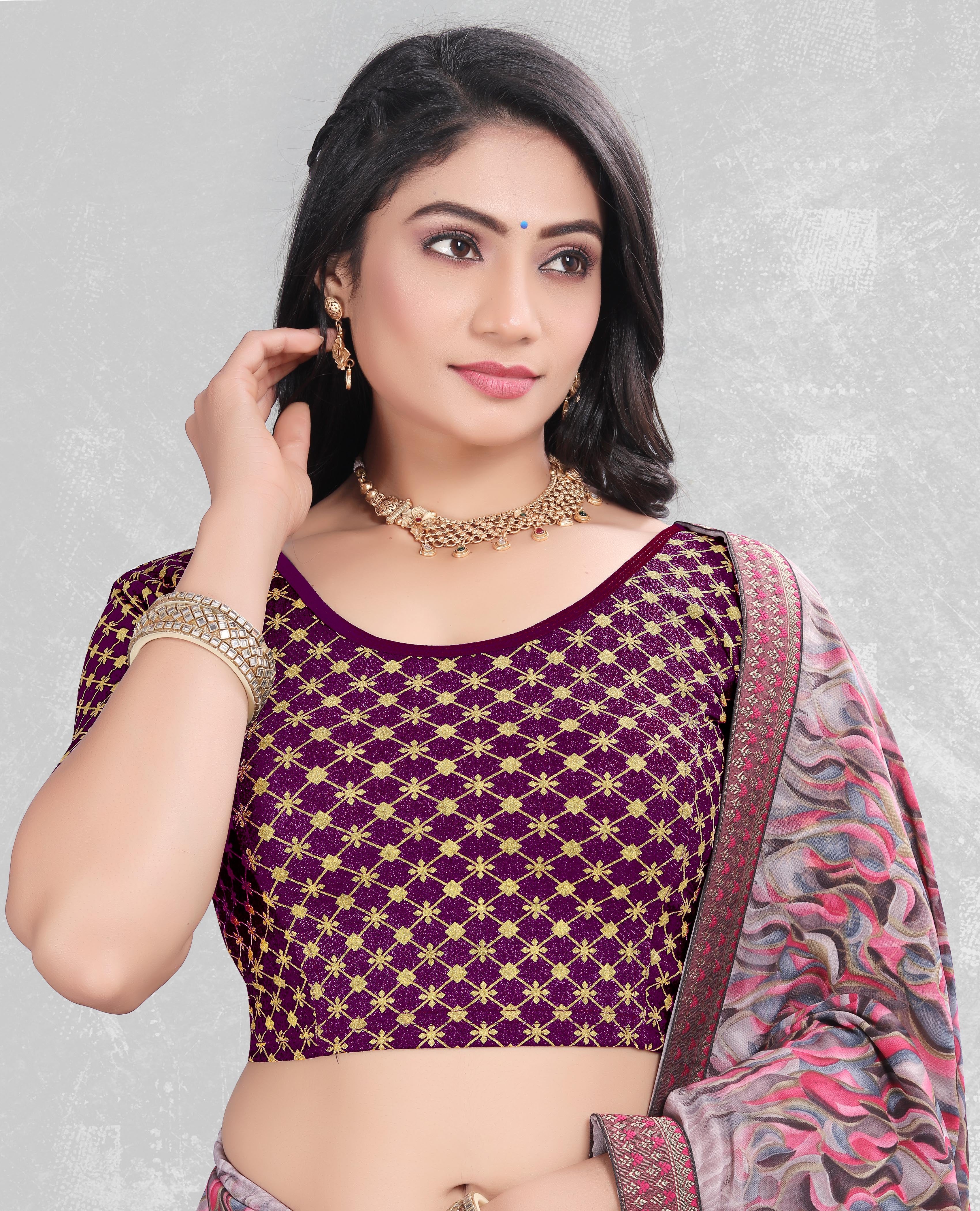 Latest Party Wear Readymade Stretchable Stitched Designer Blouse
