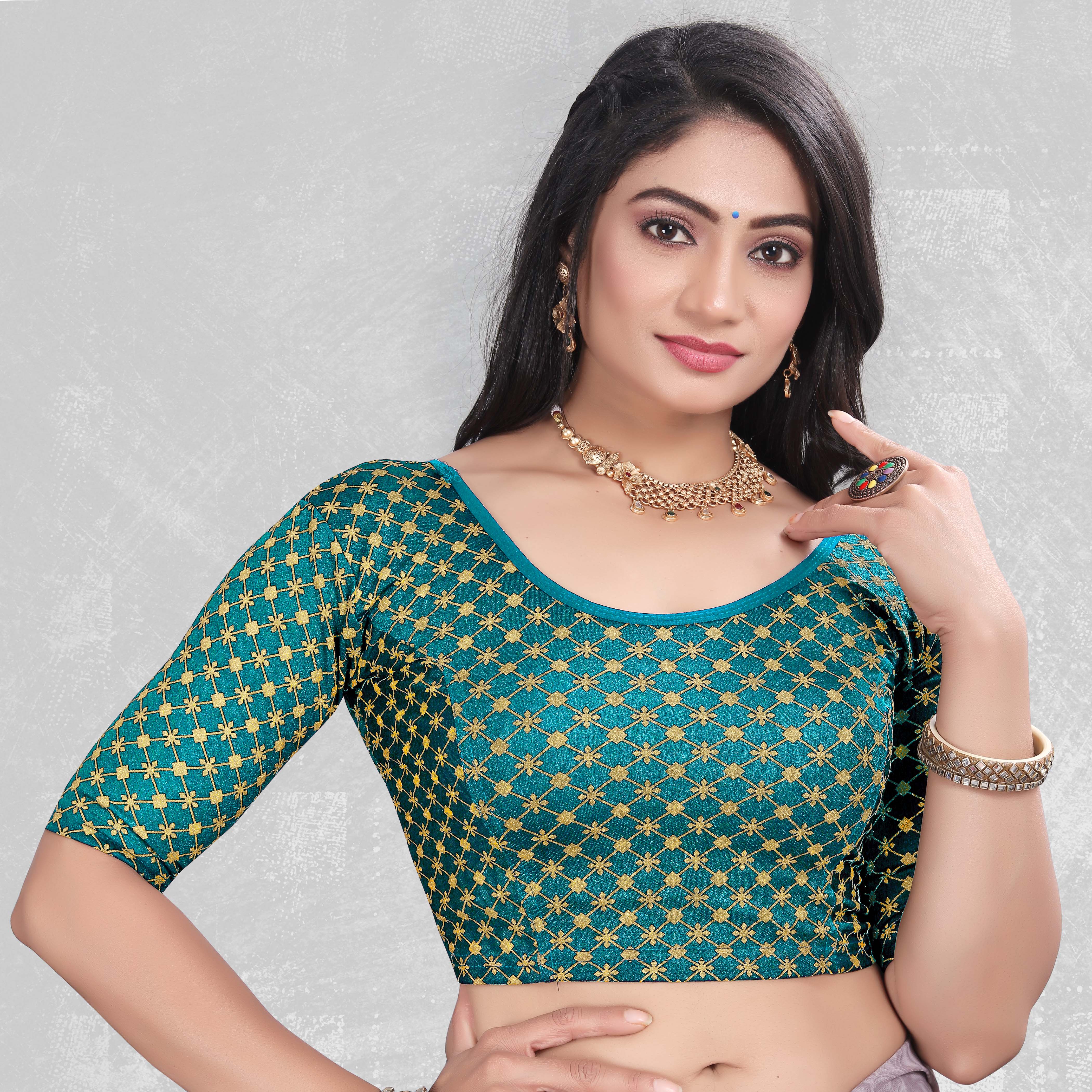 Latest Party Wear Readymade Stretchable Stitched Designer Blouse