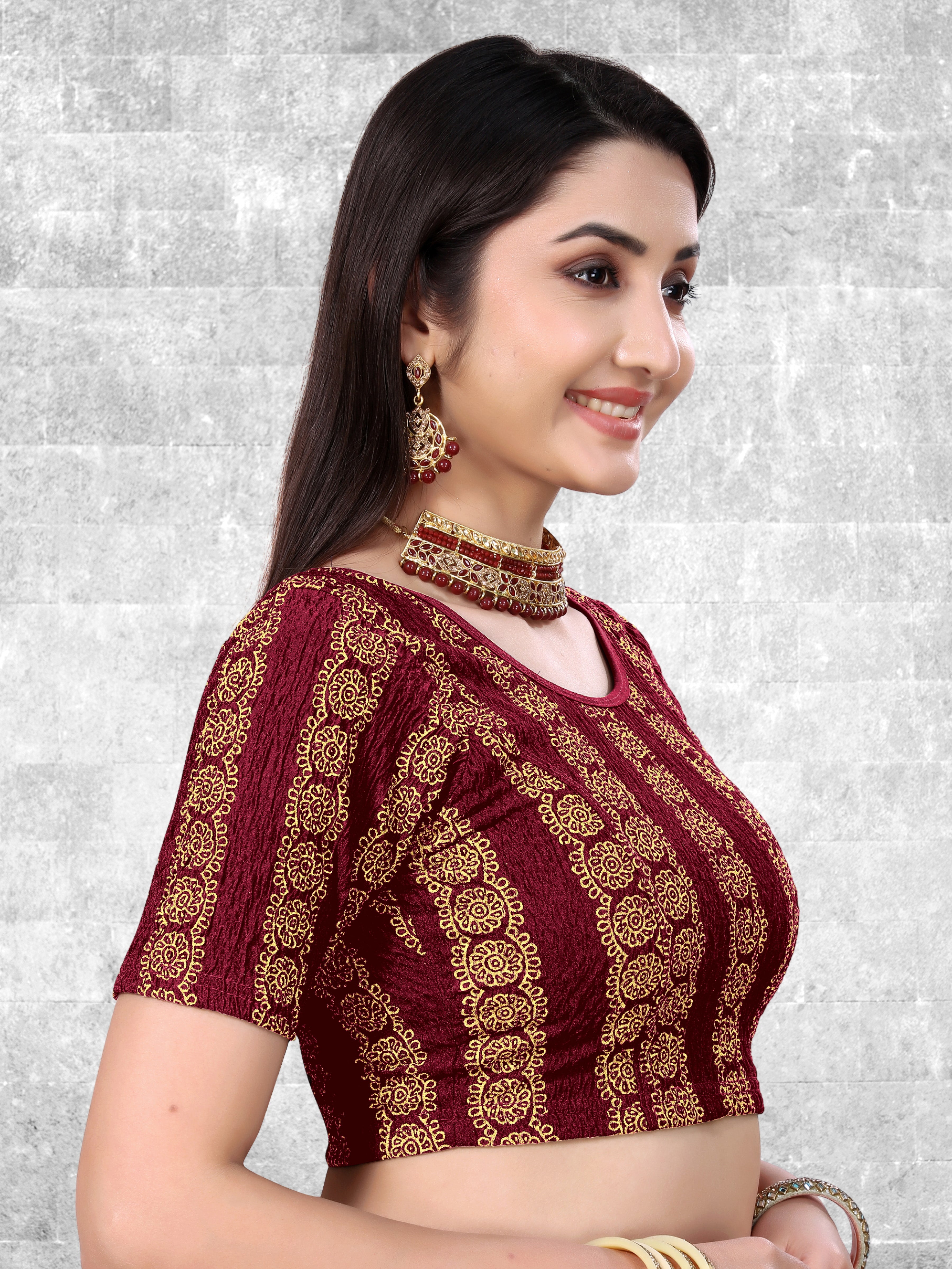 Casual Round Neck Short Sleeves Solid Lycra Blouse for Women, Fancy and Trendy blouse for girls and women