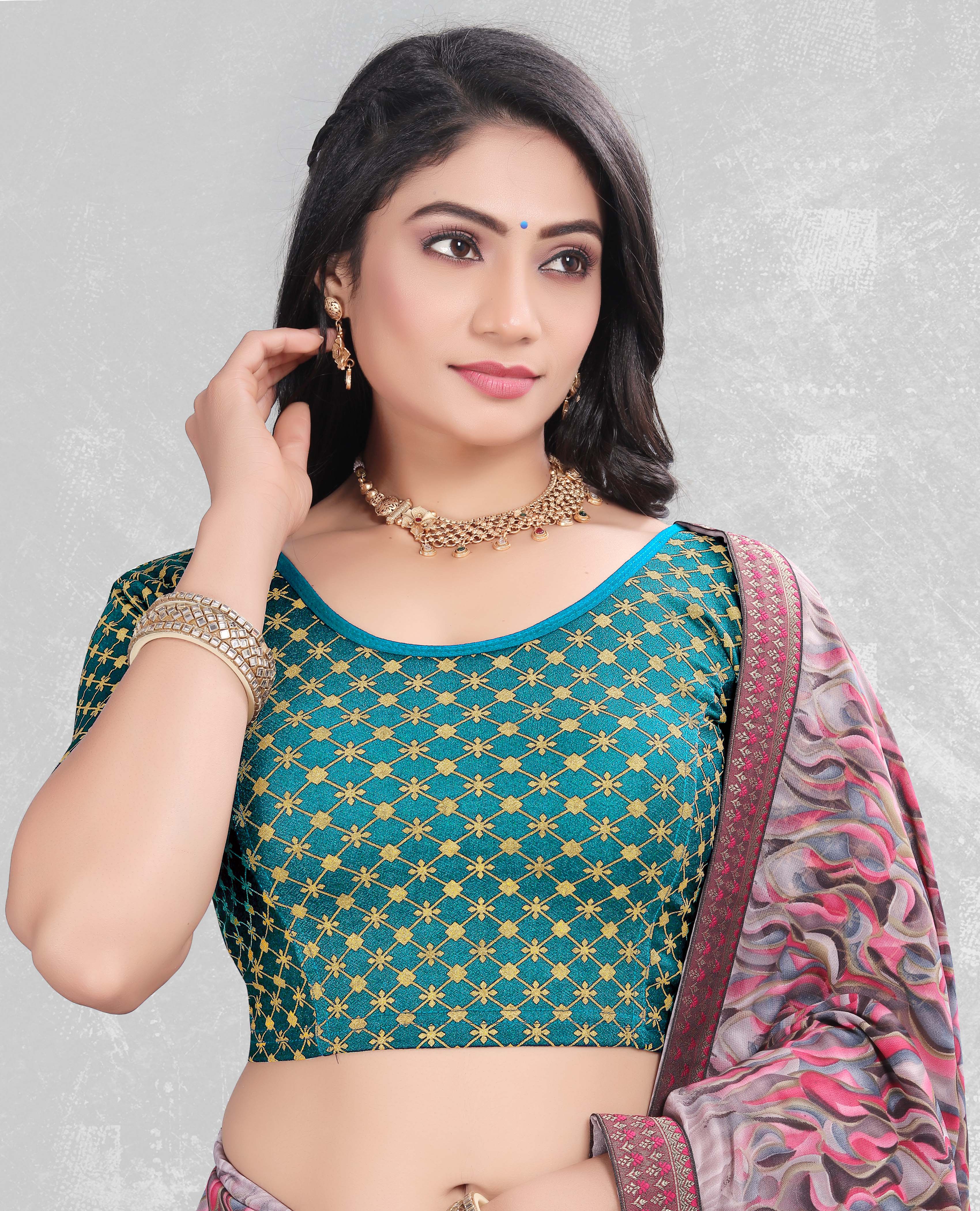 Latest Party Wear Readymade Stretchable Stitched Designer Blouse