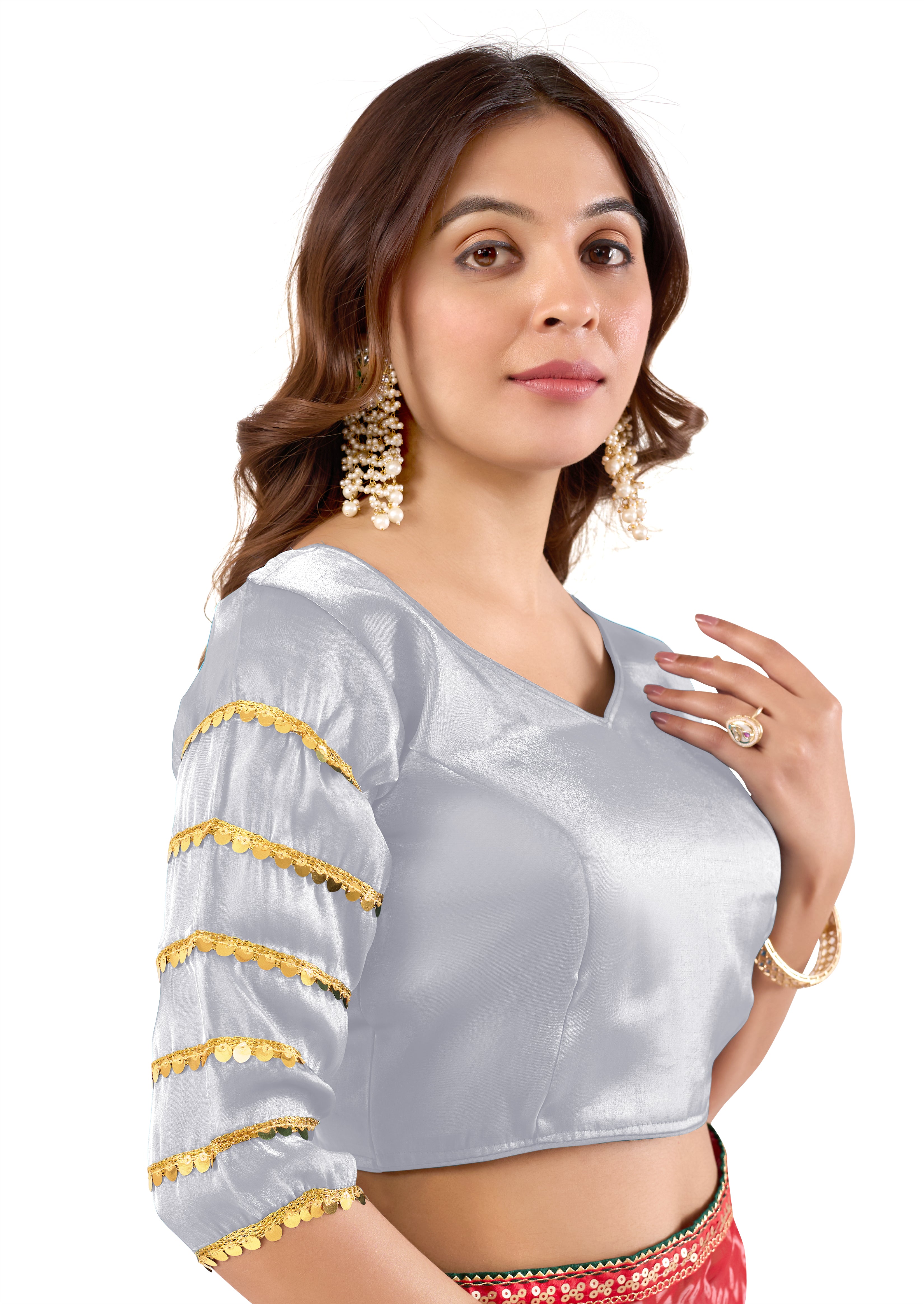 Women Latest Designer Zimmy Choo Blouse Stylish Party Wear Readymade Blouse Elegant Ethnic Wear Beautiful Pattern Blouse for Wedding Festive Special Occasion Collection party wear blouse women