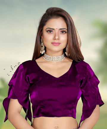 Beautiful Designer Zimmy Choo Organza Silk Blouse for Women with Butterfly Sleeves ,Perfect for Saree and Lehenga Styling, Ideal for Wedding, Party and Festive Wear