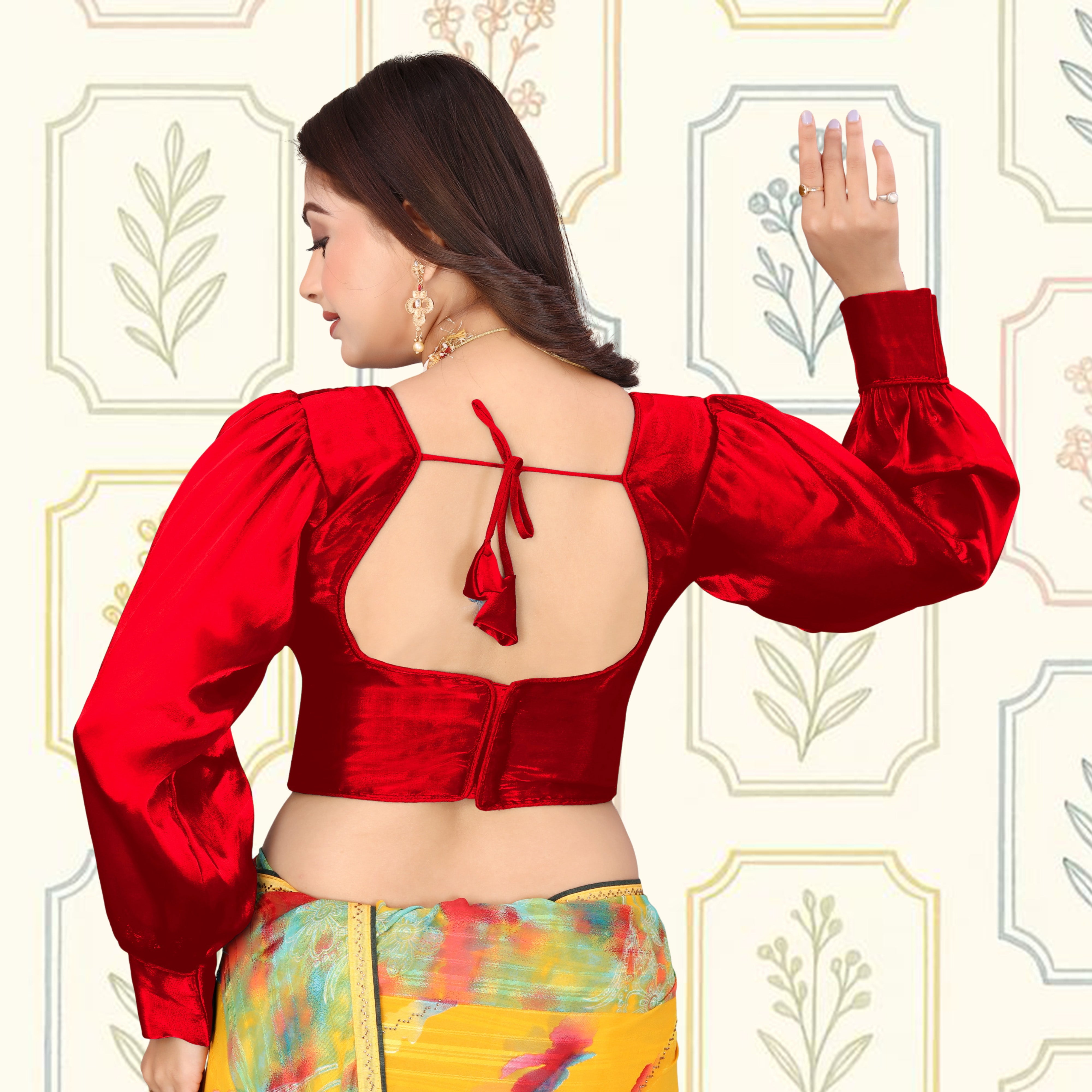 Solid Imported Organza Full Sleeve blouse For Women, Zimmy Choo Fabric Blouse For Women, Readymade Blouse, Full Stitched blouse, Fancy Design Blouse,