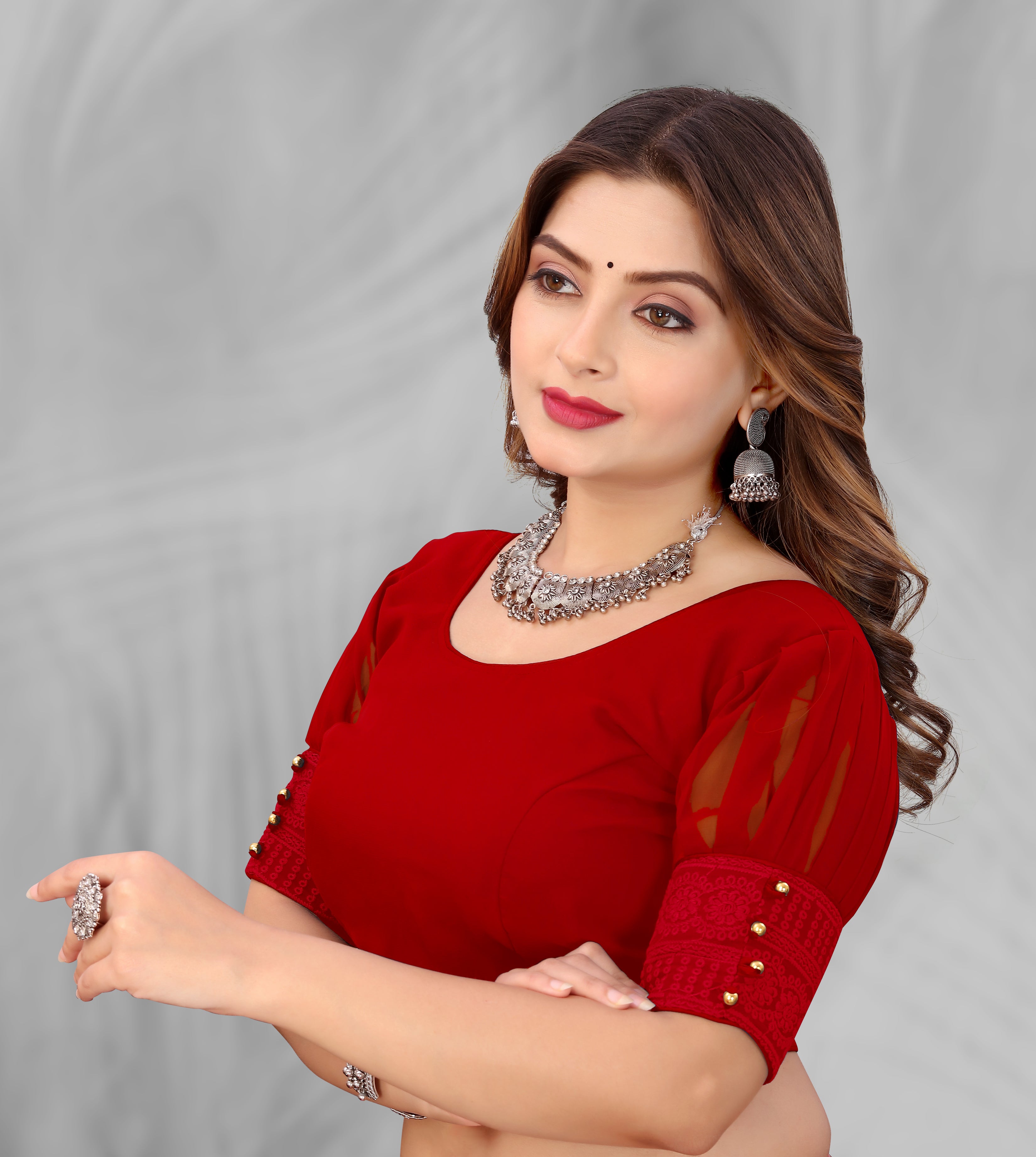 Trendy Designer Blouse for Saree Party Wear Women Georgette Stylish Blouse Latest Design Party Wear Designer Blouse Ready Made Women