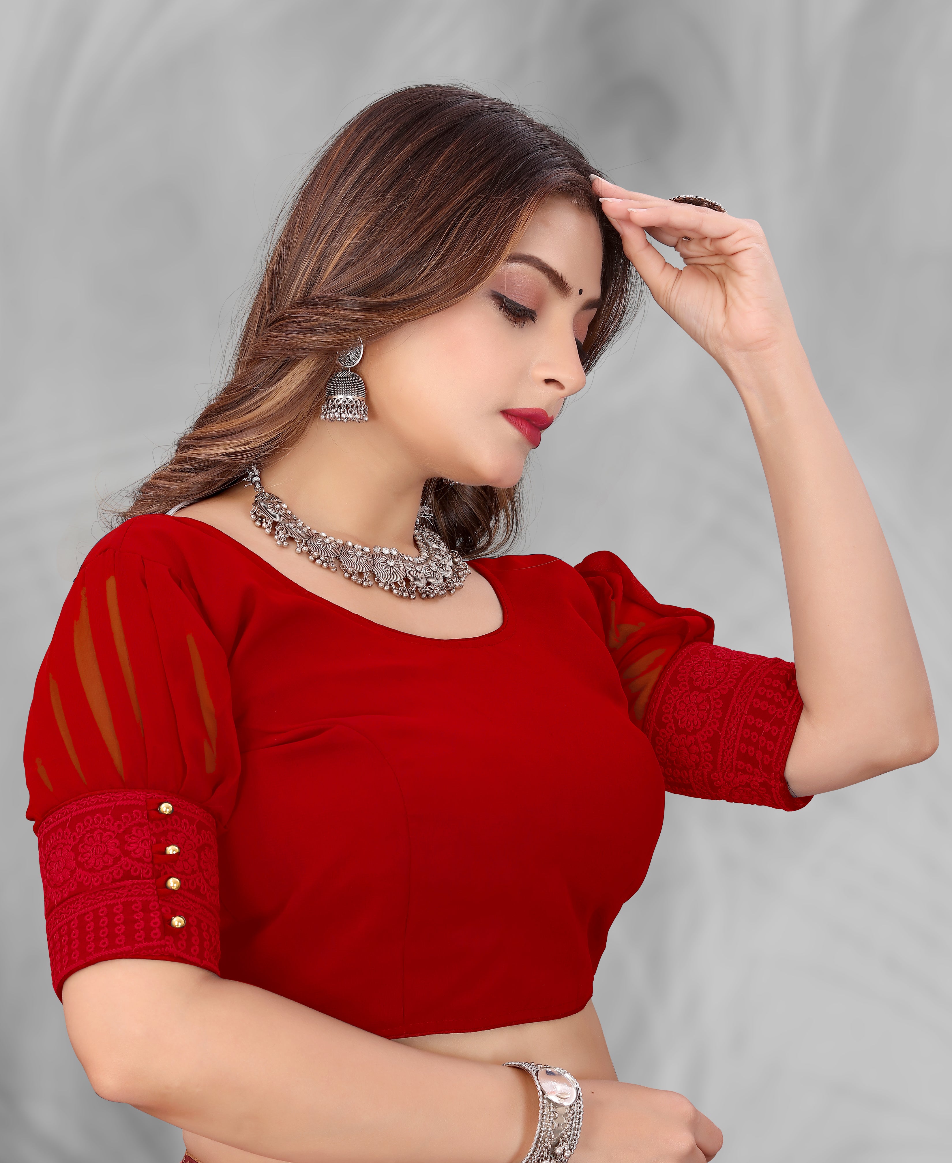 Trendy Designer Blouse for Saree Party Wear Women Georgette Stylish Blouse Latest Design Party Wear Designer Blouse Ready Made Women