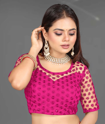 Readymade Net Sequenc Blouse, Stylist Blouse, traditional wear, fancy blouse for women, Party wear blouse, stylist blouse for women