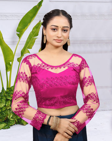 Readymade Full Sleeve Net Blouse For Women, Stylist Blouse For Women, Traditional wear, fancy blouse for women, Party Wear Blouse