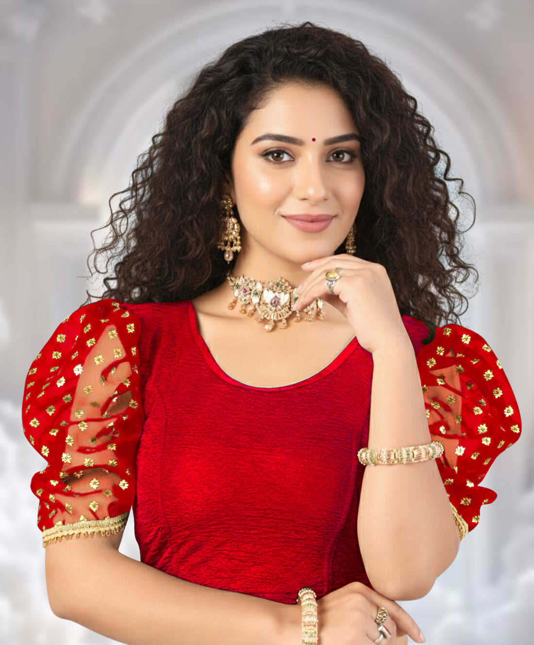 Casual Round Neck Short Sleeves Solid Lycra Blouse for Women, Fancy and Trendy blouse for girls and women, Stylish Readymade Stitched Stretchable Blouses