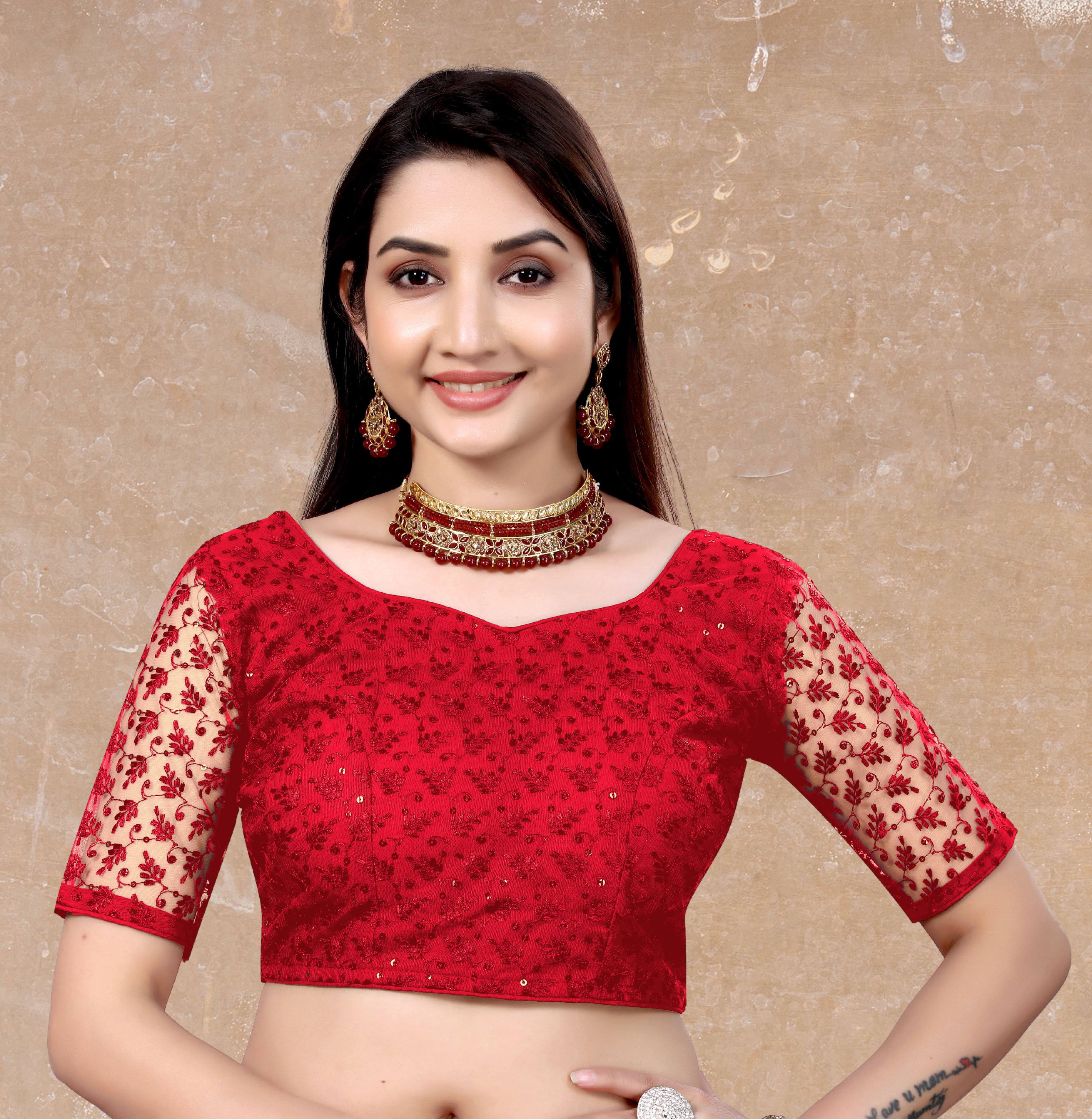 Readymade Net Sequenc Blouse, Stylist Blouse, traditional wear