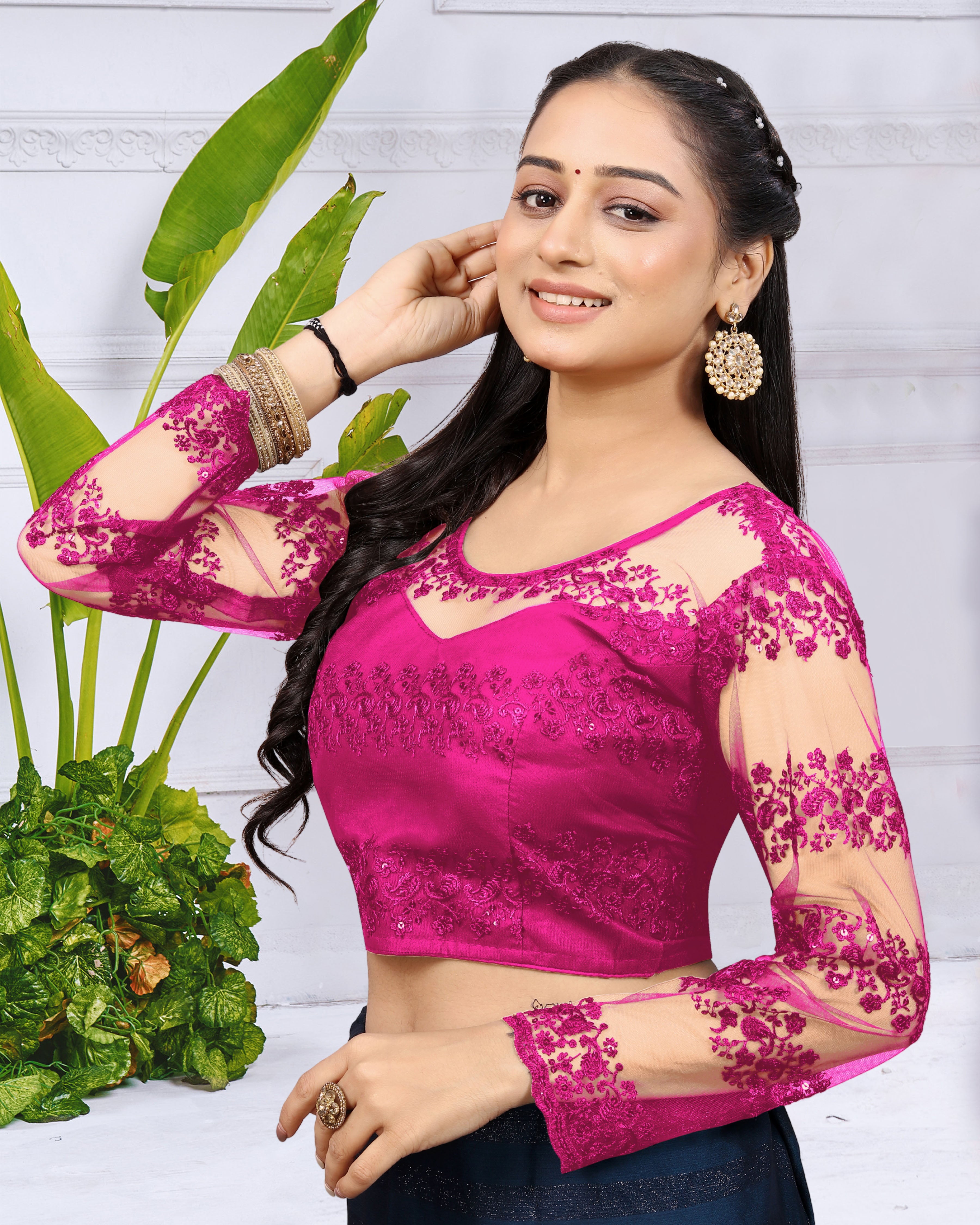 Readymade Full Sleeve Net Blouse For Women, Stylist Blouse For Women, Traditional wear, fancy blouse for women, Party Wear Blouse