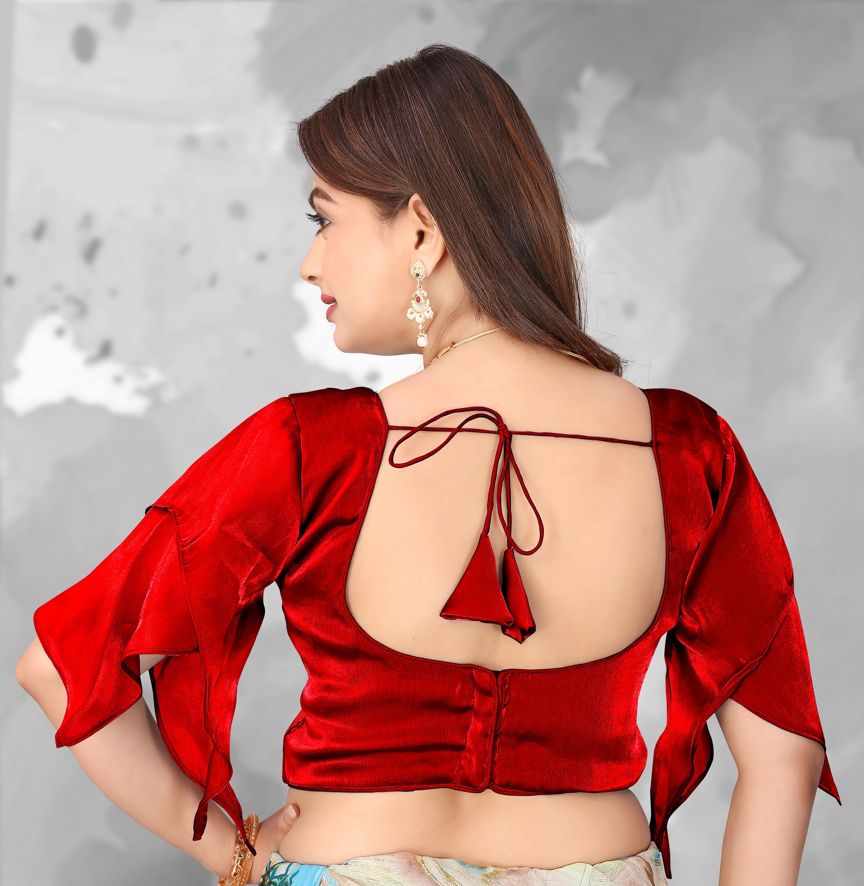 Women Designer Festive Wear Blouse, Premium Quality Satin Zimmy Choo Blouse for Saree (Party & Wedding Wear)