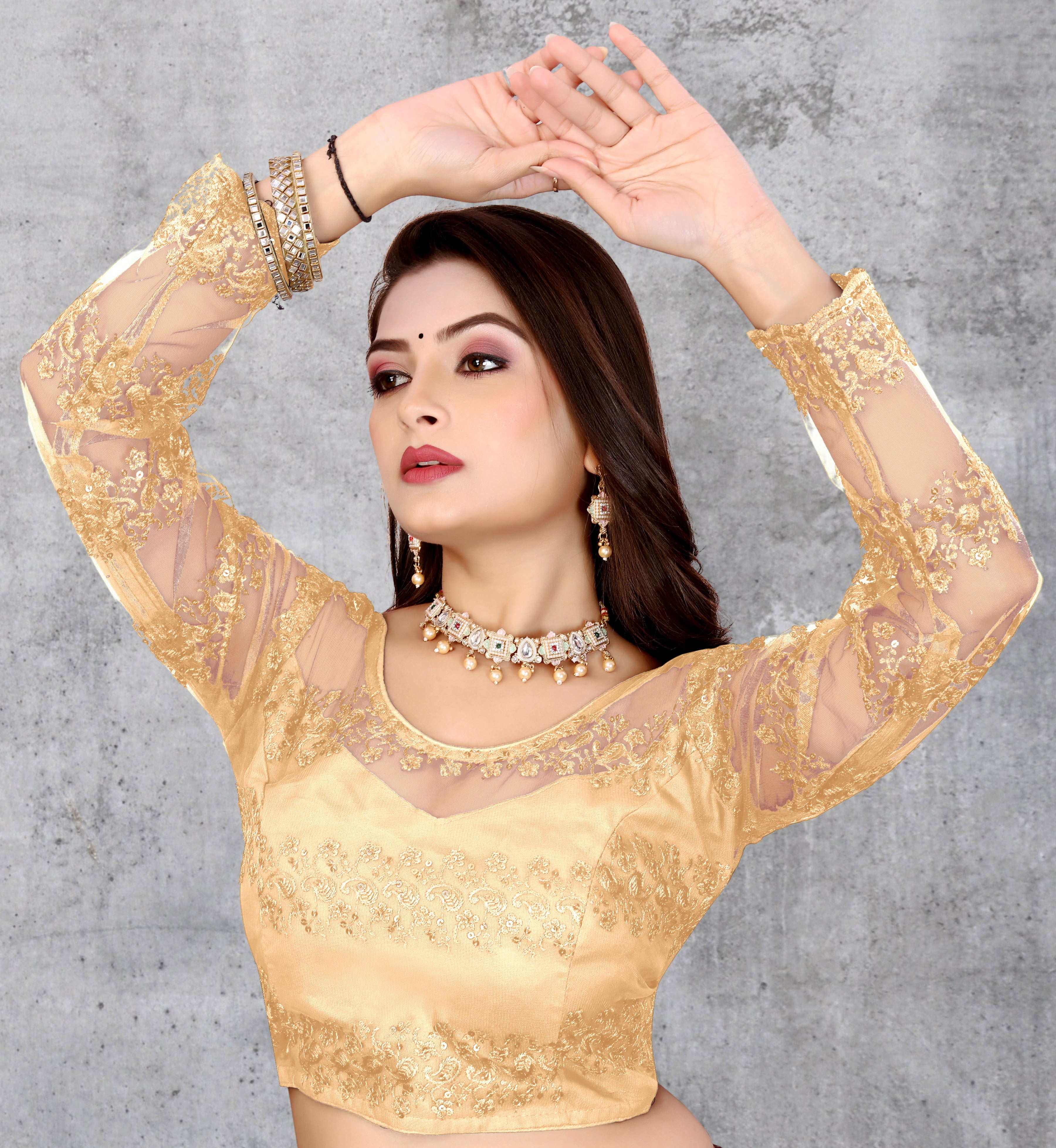 Stylist Wedding Wear Net Blouse, Fancy Party wear Full Sleeve Blouse, Modern Blouse For Women, Designing New Blouse For Women