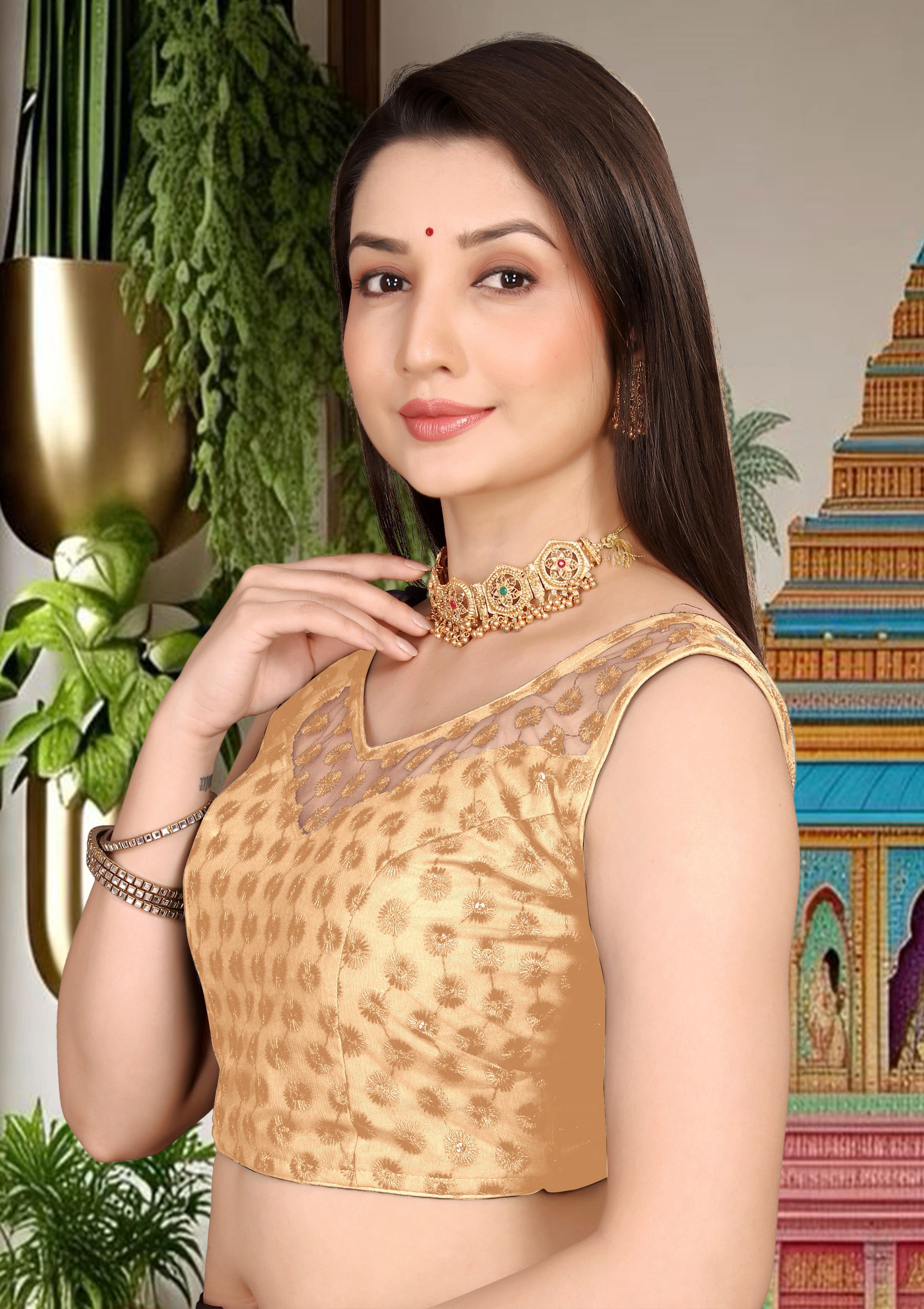 Sleeveless Readymade Net Stylist Blouse, Stylist Blouse, traditional wear, fancy blouse for women,