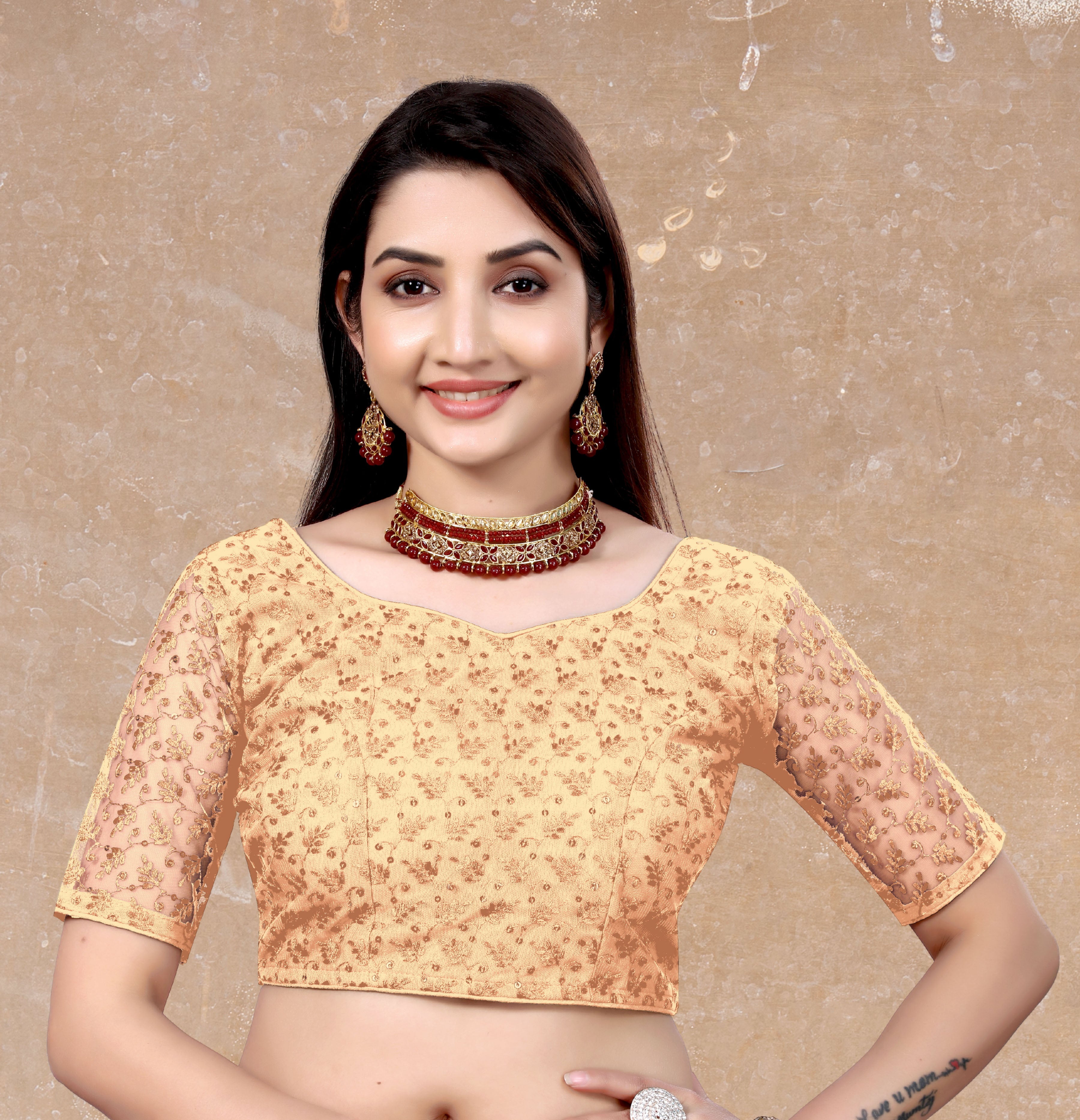 Readymade Net Sequenc Blouse, Stylist Blouse, traditional wear