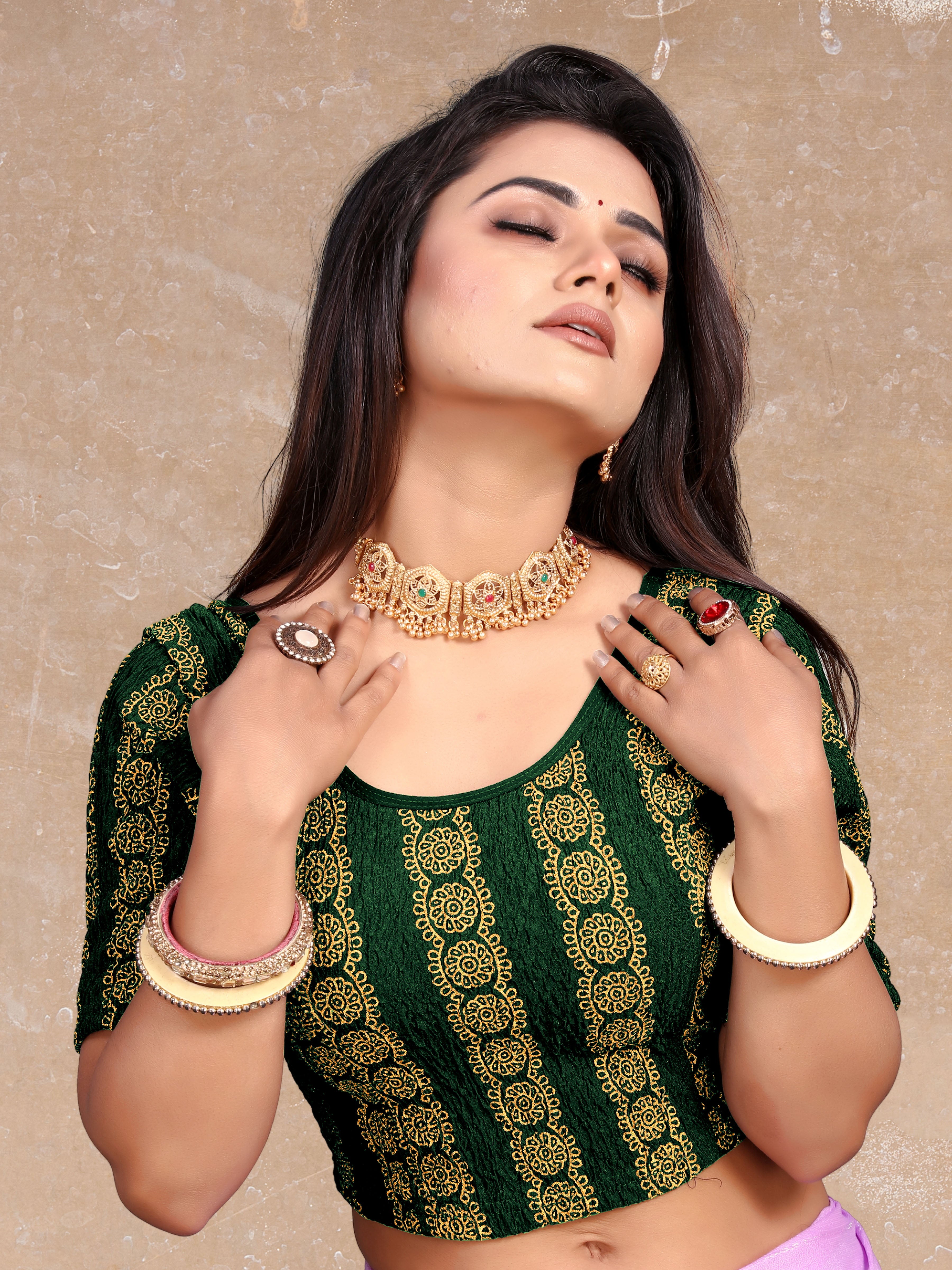 Readymade Printed Stretchable Latest Blouse for Women