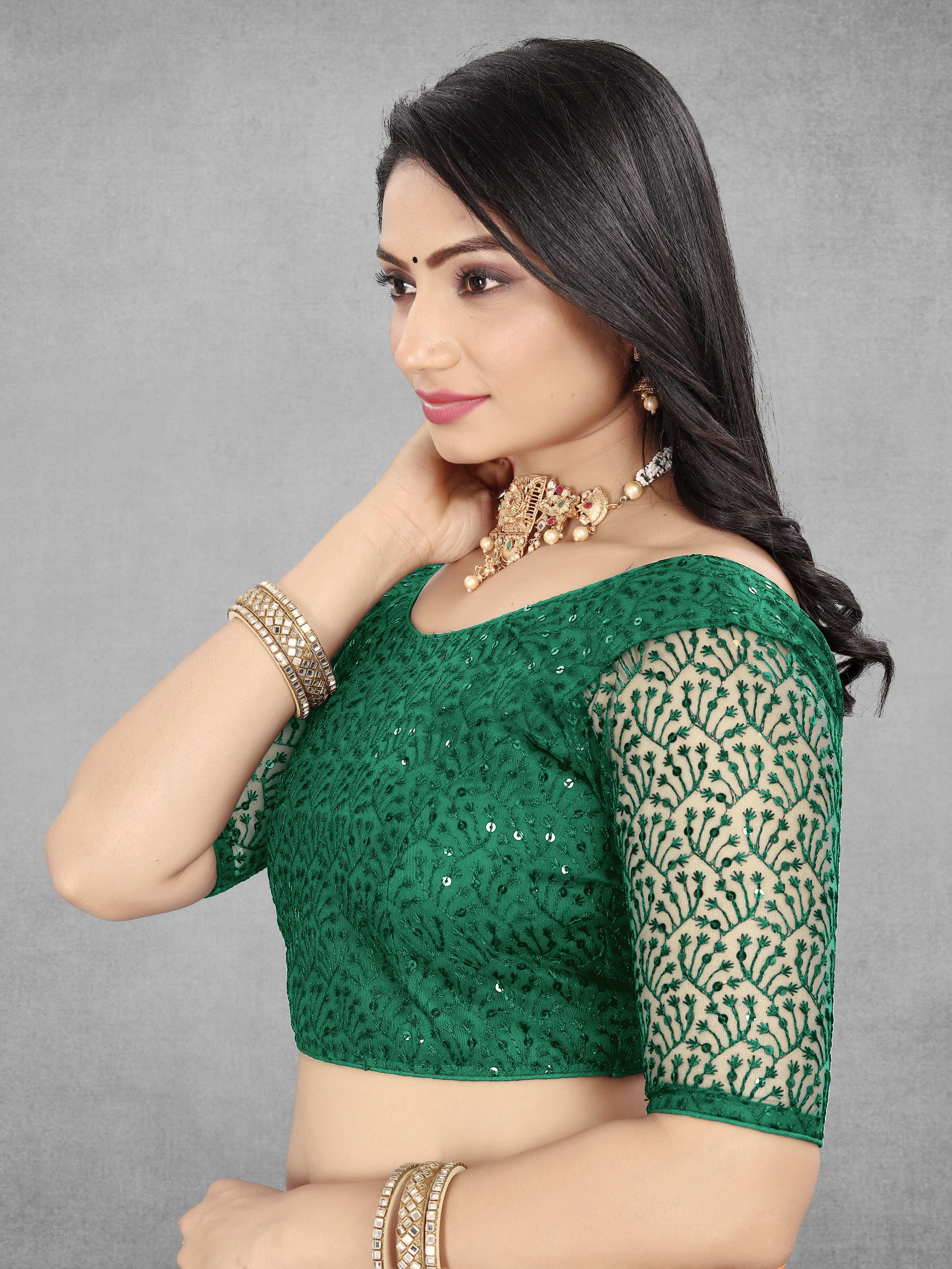 Readymade Saree Blouse for Girls & Women, Readymade Alterable Net Sequenc blouse, Stylist Blouse for women, new designer blouse. Net with work blouse