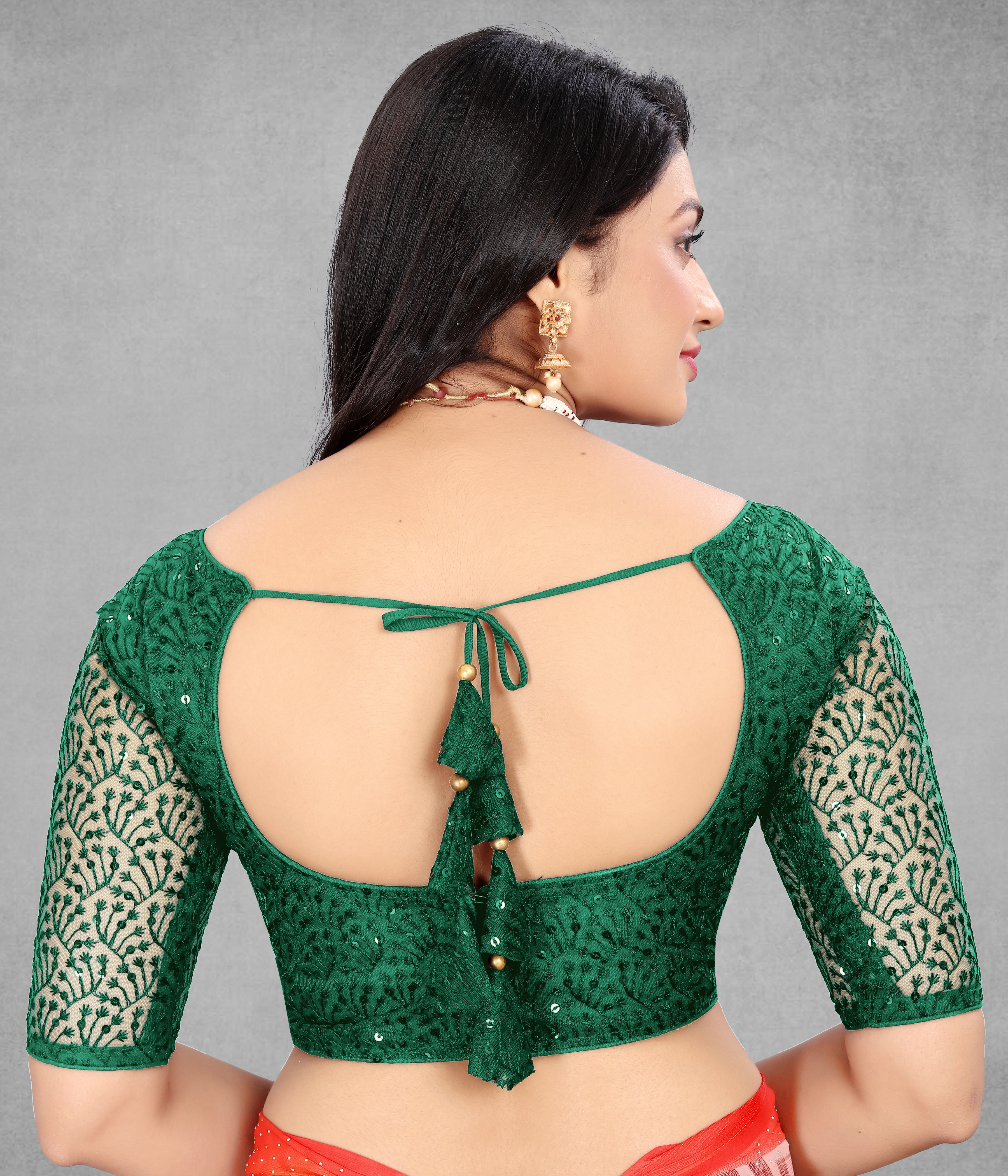 Readymade Saree Blouse for Girls & Women, Readymade Alterable Net Sequenc blouse, Stylist Blouse for women, new designer blouse. Net with work blouse